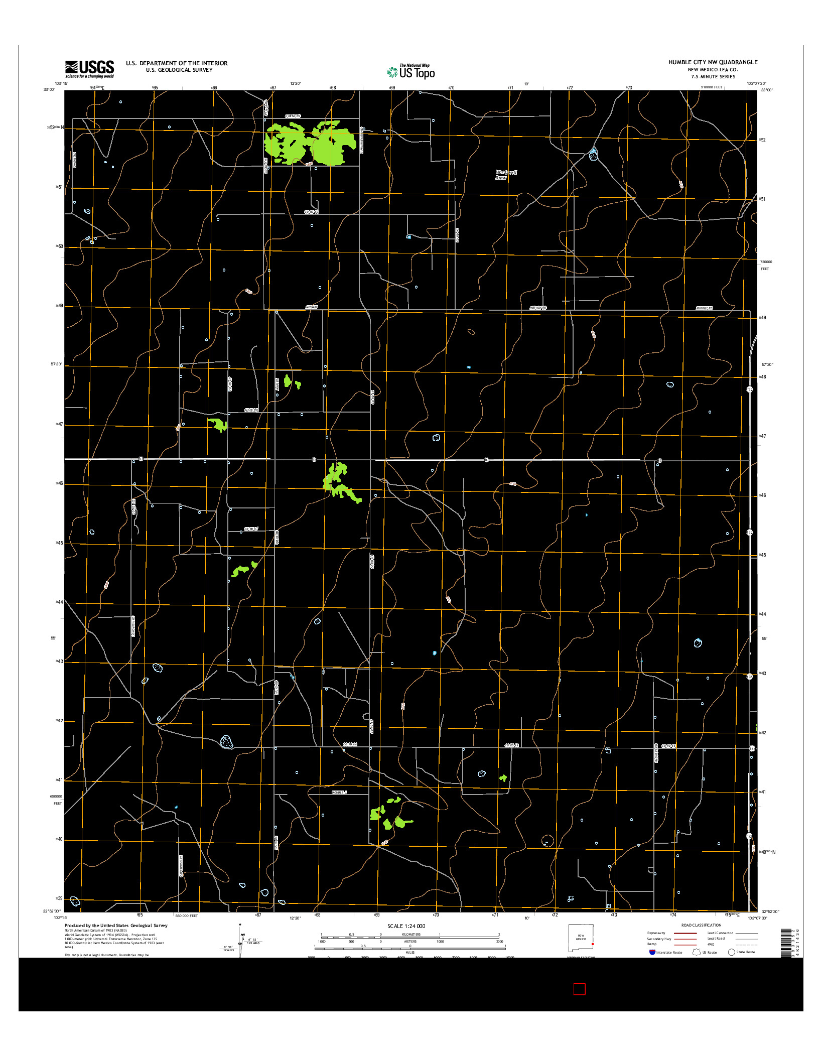 USGS US TOPO 7.5-MINUTE MAP FOR HUMBLE CITY NW, NM 2017