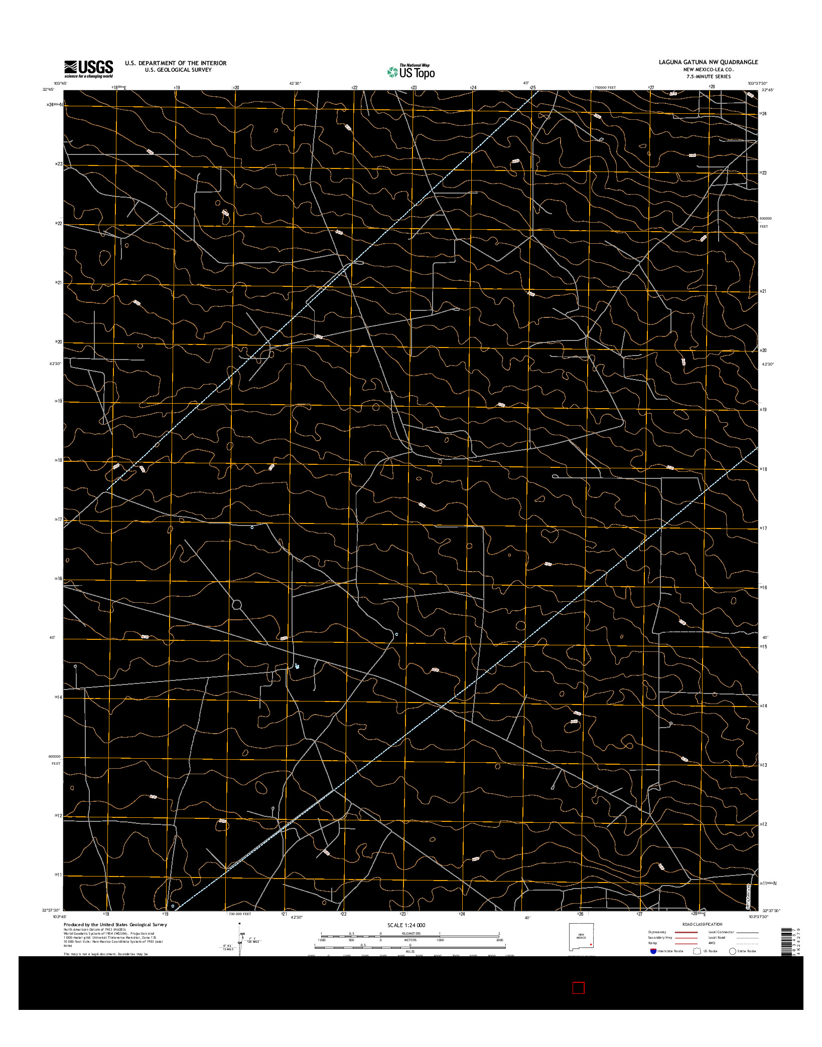 USGS US TOPO 7.5-MINUTE MAP FOR LAGUNA GATUNA NW, NM 2017