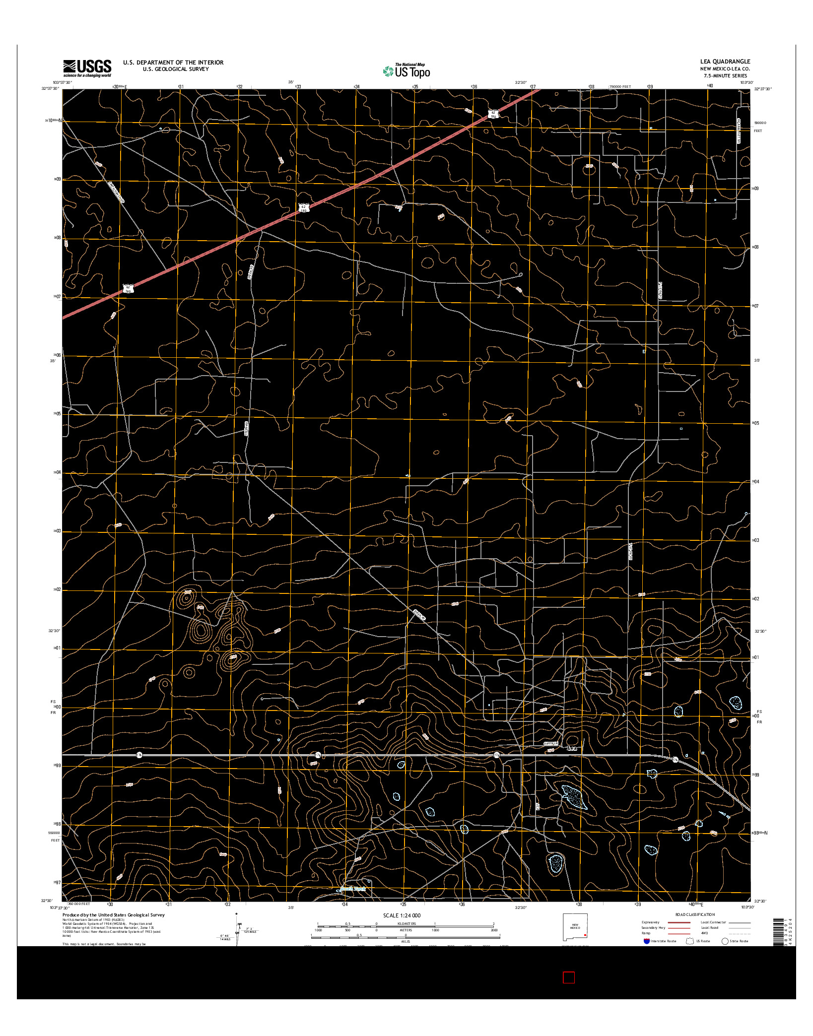 USGS US TOPO 7.5-MINUTE MAP FOR LEA, NM 2017