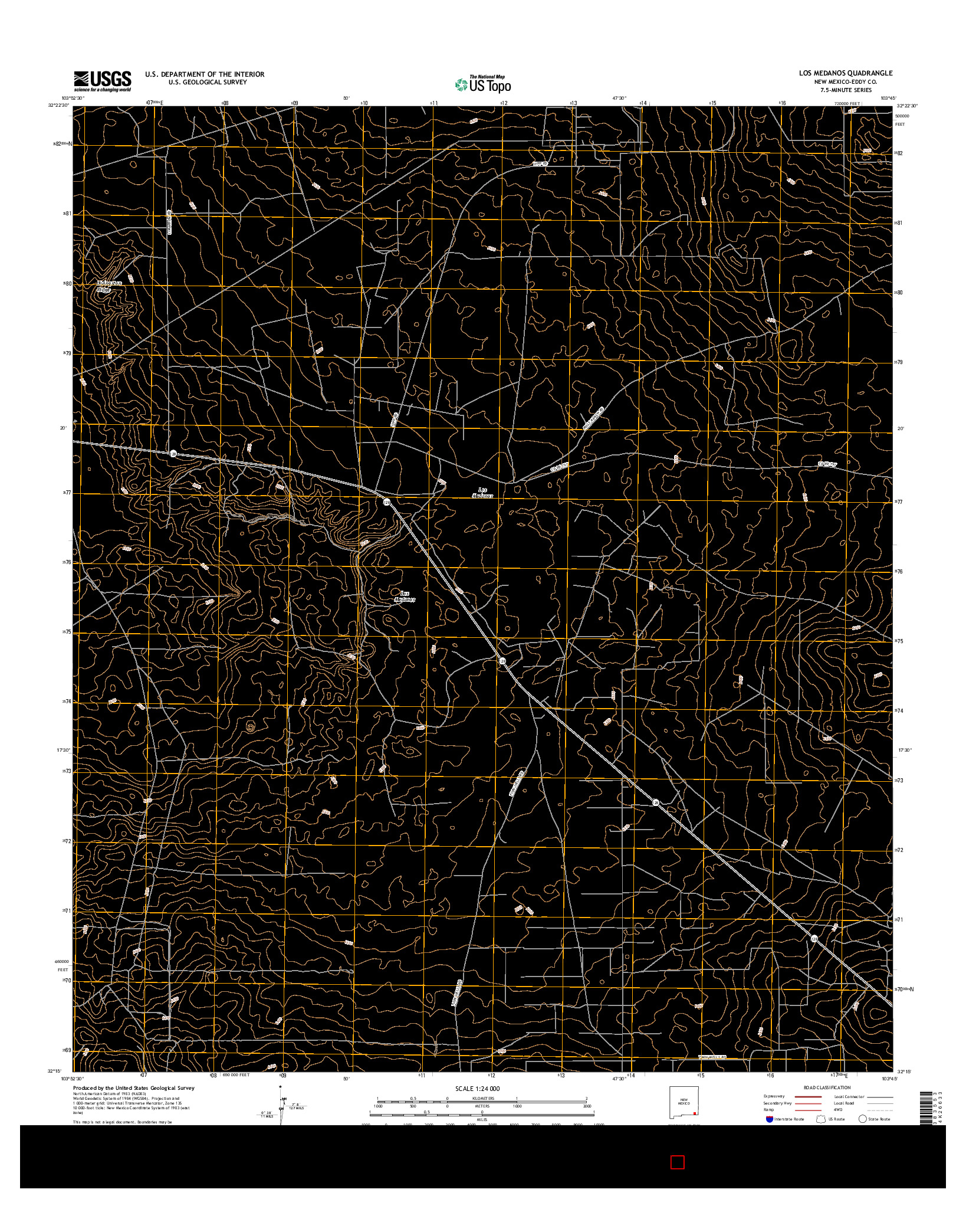 USGS US TOPO 7.5-MINUTE MAP FOR LOS MEDANOS, NM 2017