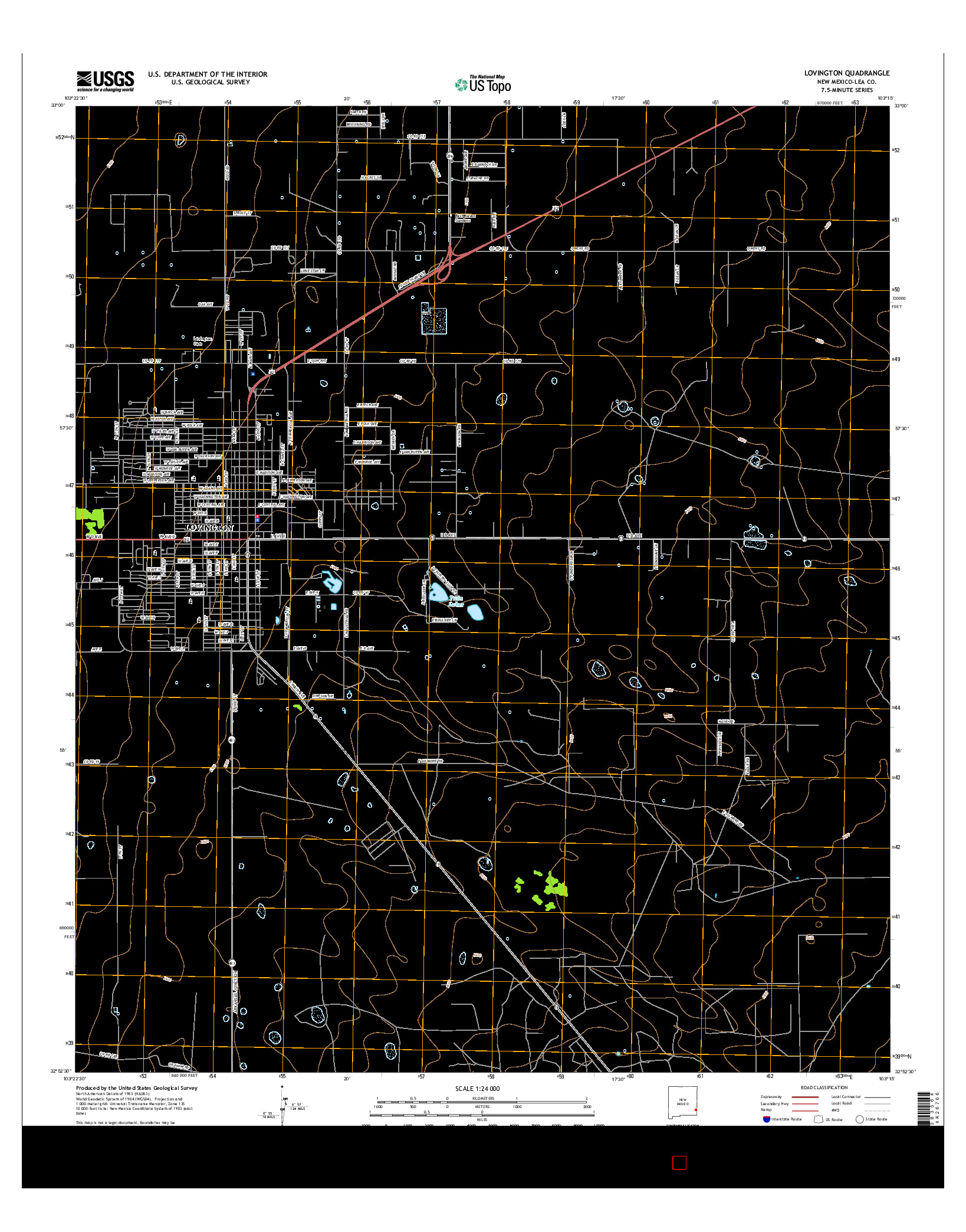 USGS US TOPO 7.5-MINUTE MAP FOR LOVINGTON, NM 2017