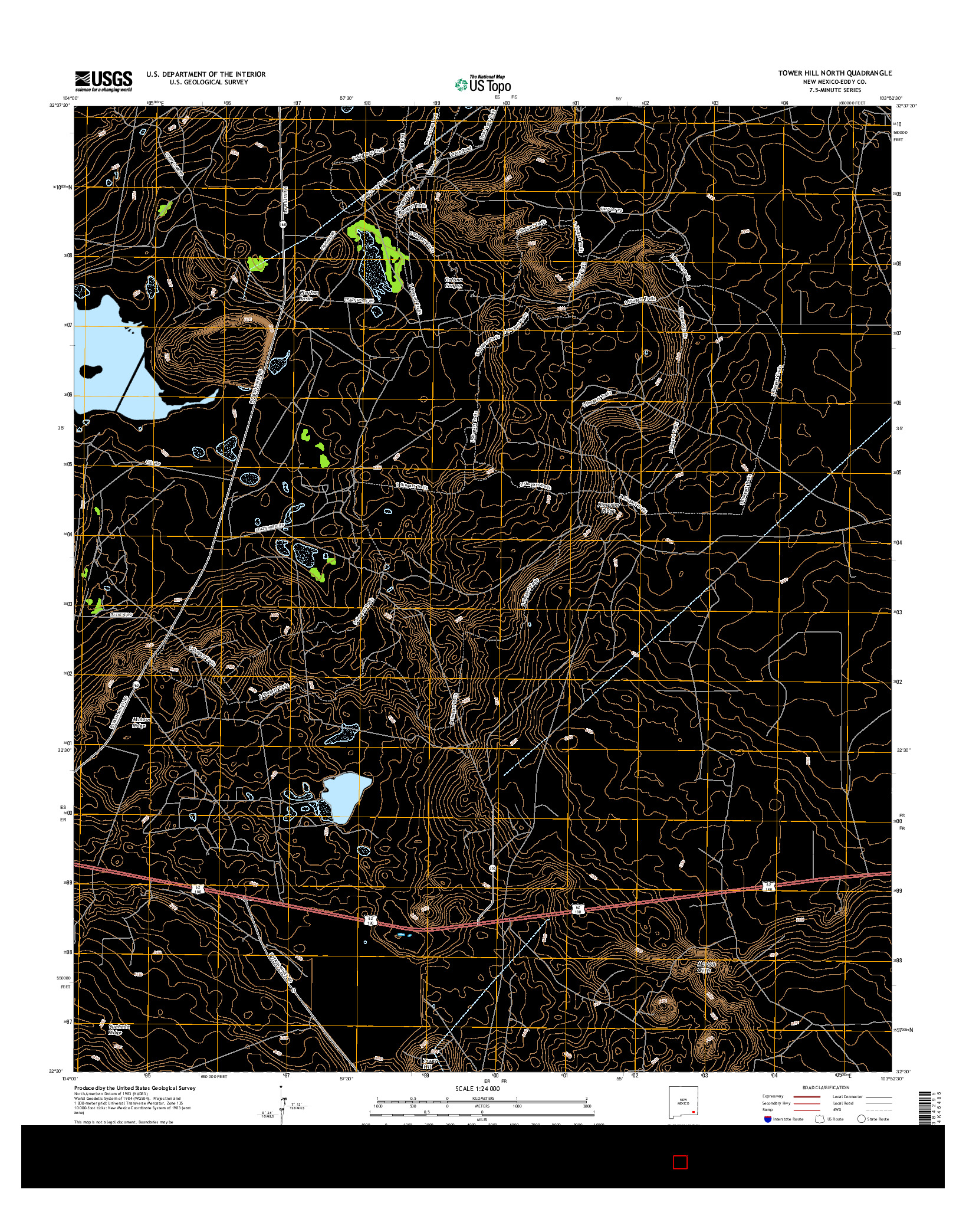 USGS US TOPO 7.5-MINUTE MAP FOR TOWER HILL NORTH, NM 2017