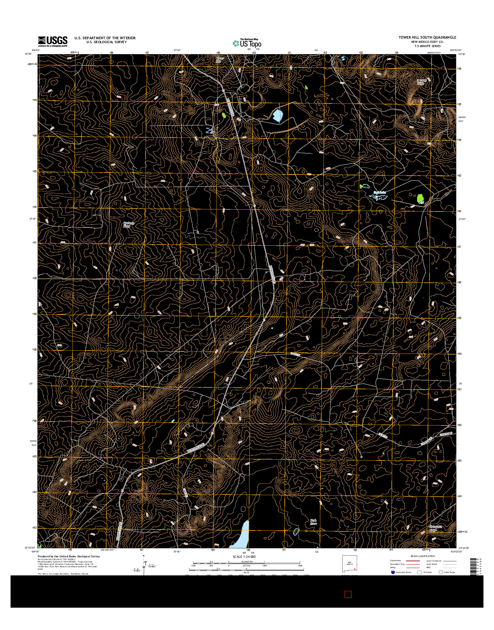 USGS US TOPO 7.5-MINUTE MAP FOR TOWER HILL SOUTH, NM 2017