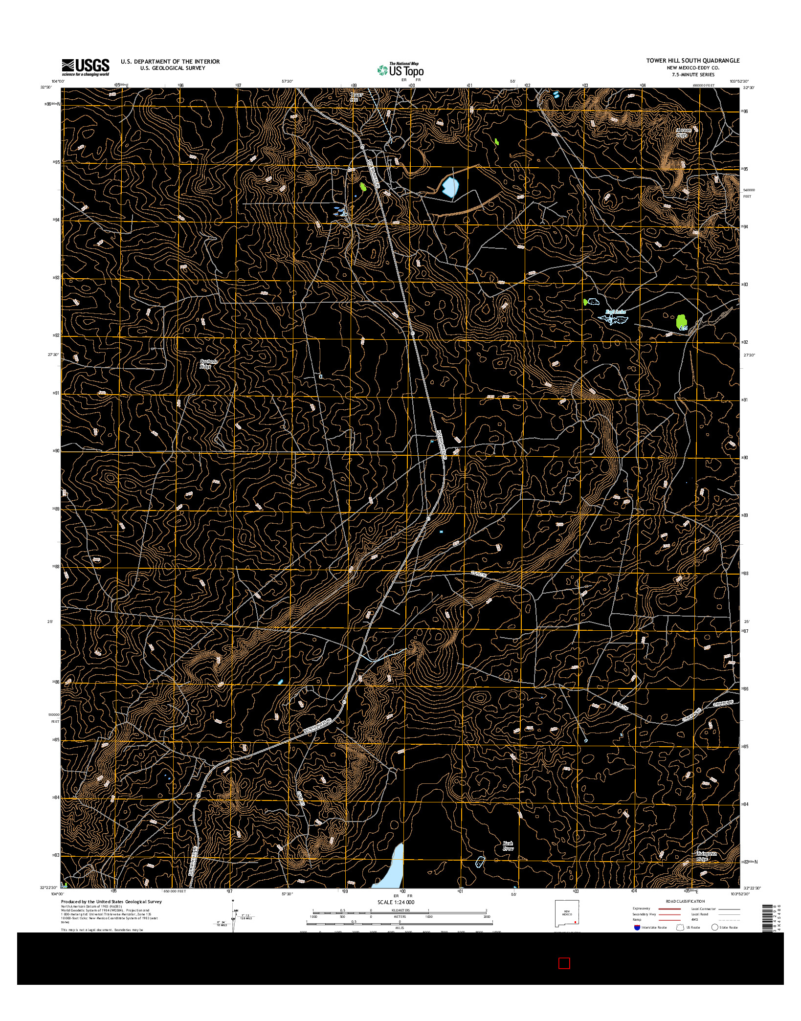 USGS US TOPO 7.5-MINUTE MAP FOR TOWER HILL SOUTH, NM 2017