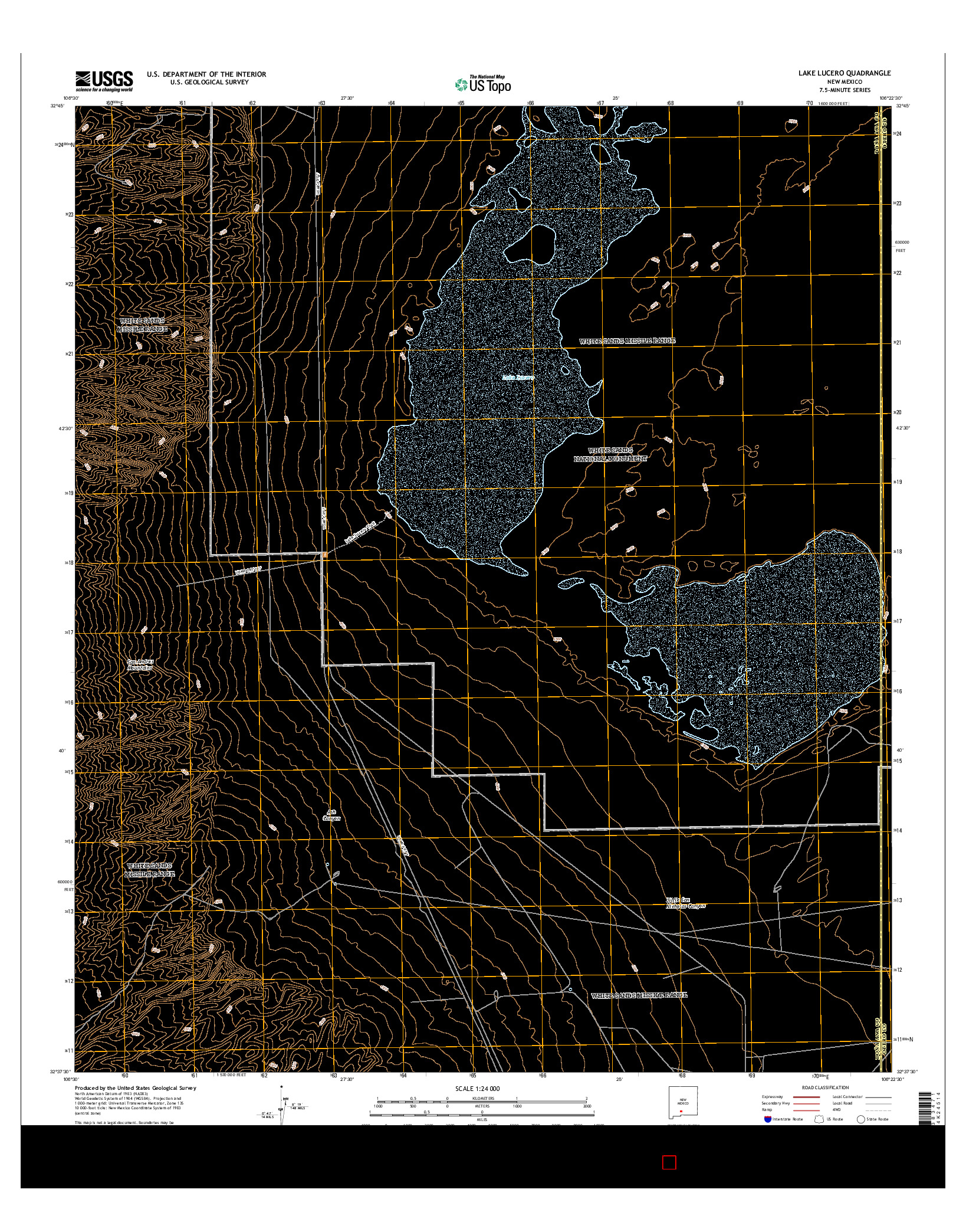 USGS US TOPO 7.5-MINUTE MAP FOR LAKE LUCERO, NM 2017