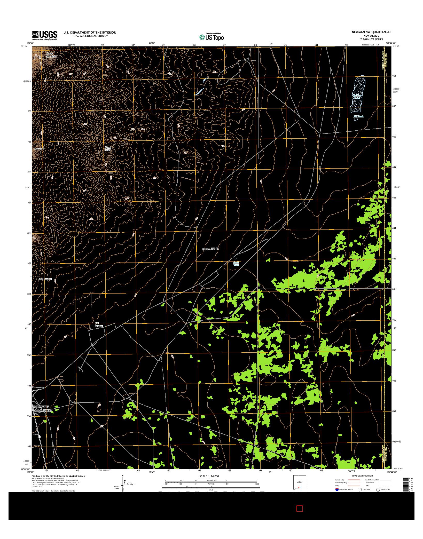 USGS US TOPO 7.5-MINUTE MAP FOR NEWMAN NW, NM 2017