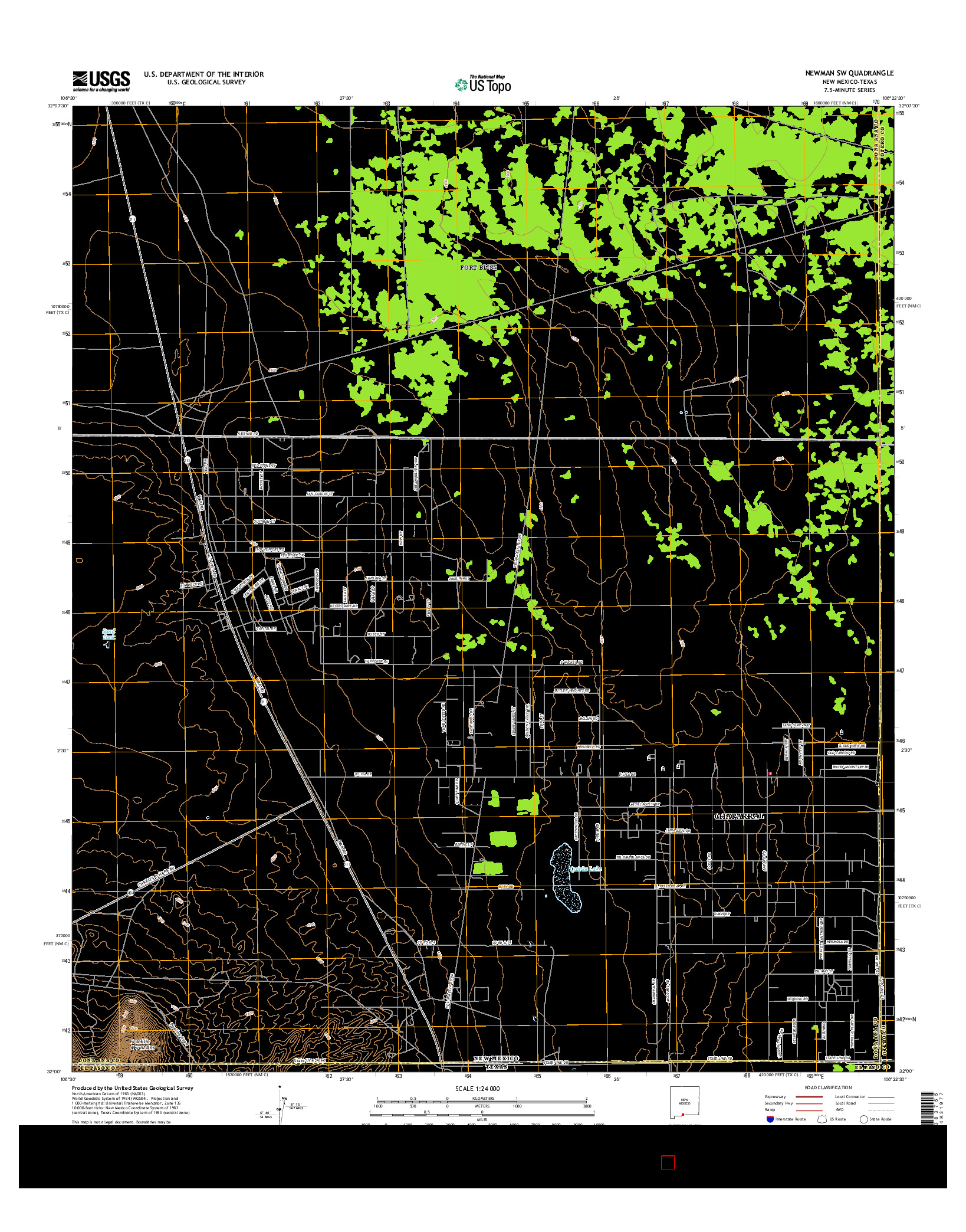 USGS US TOPO 7.5-MINUTE MAP FOR NEWMAN SW, NM-TX 2017