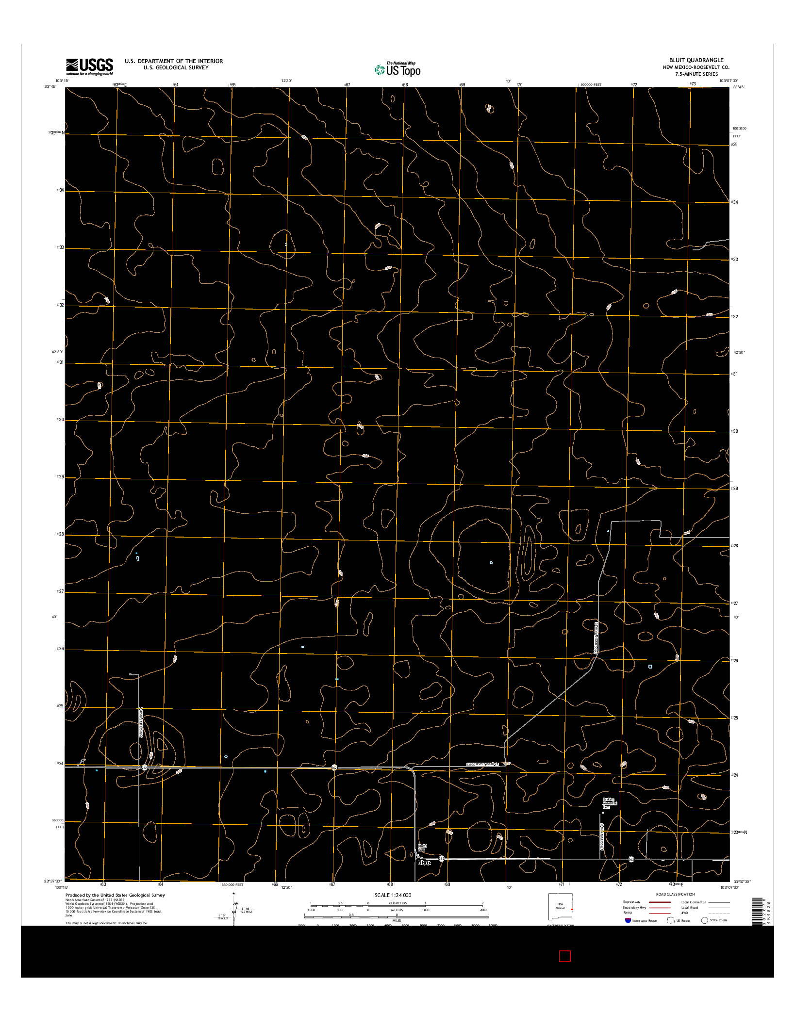 USGS US TOPO 7.5-MINUTE MAP FOR BLUIT, NM 2017