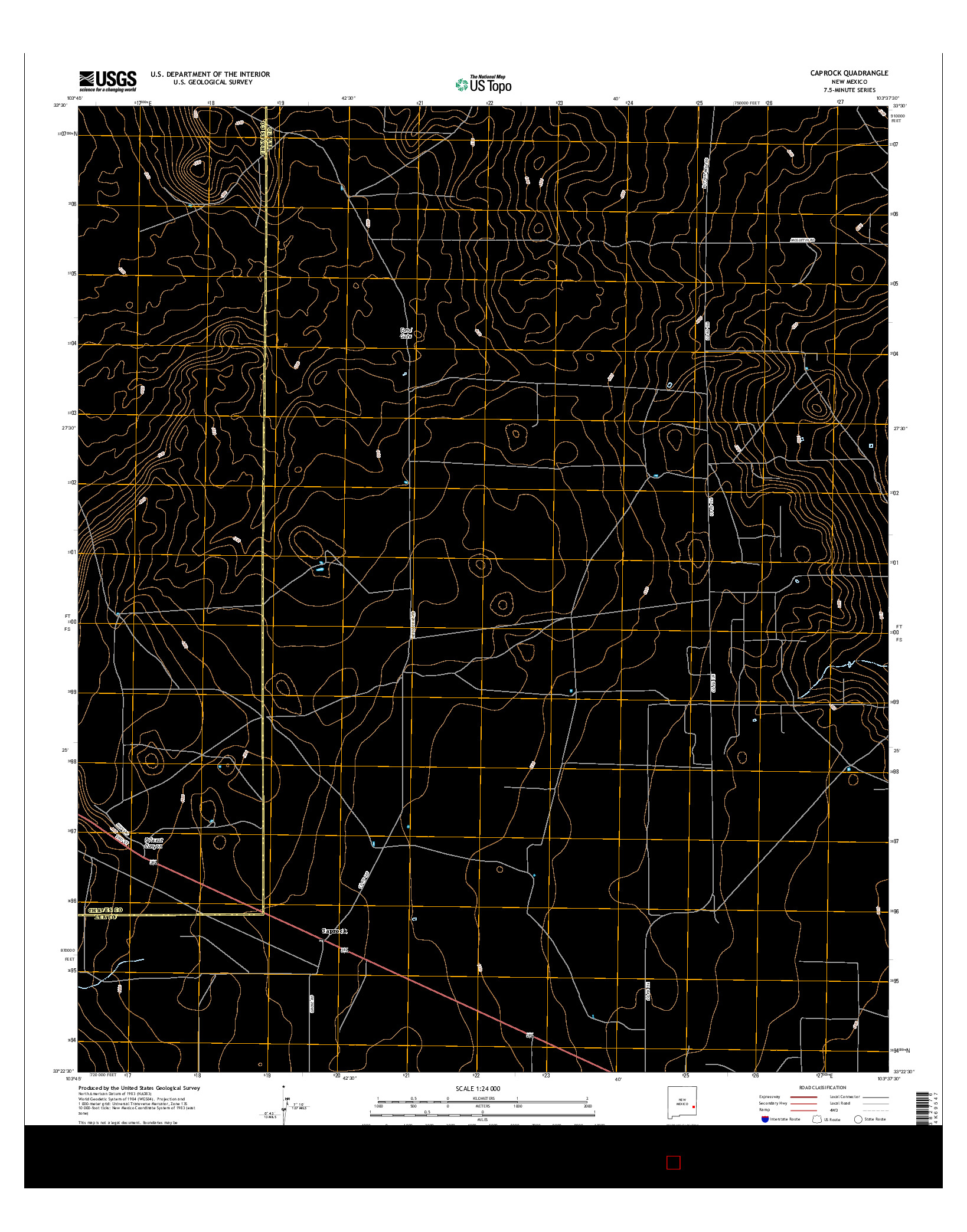 USGS US TOPO 7.5-MINUTE MAP FOR CAPROCK, NM 2017