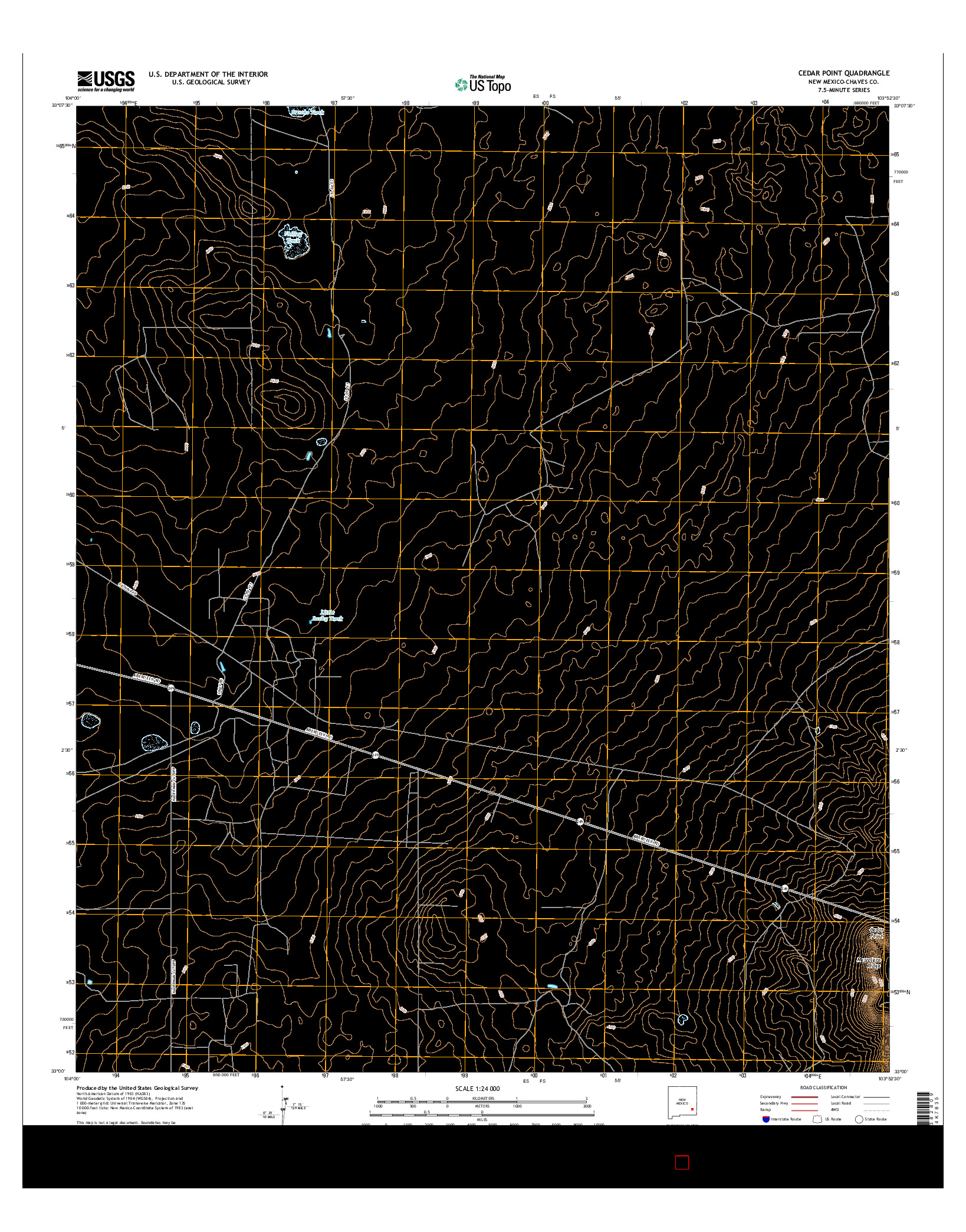 USGS US TOPO 7.5-MINUTE MAP FOR CEDAR POINT, NM 2017