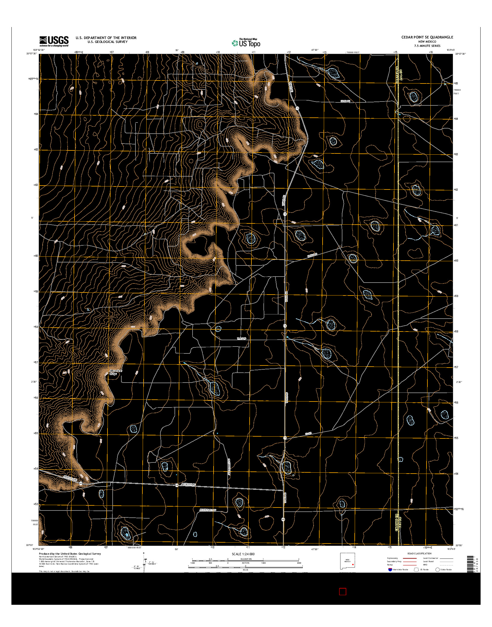 USGS US TOPO 7.5-MINUTE MAP FOR CEDAR POINT SE, NM 2017