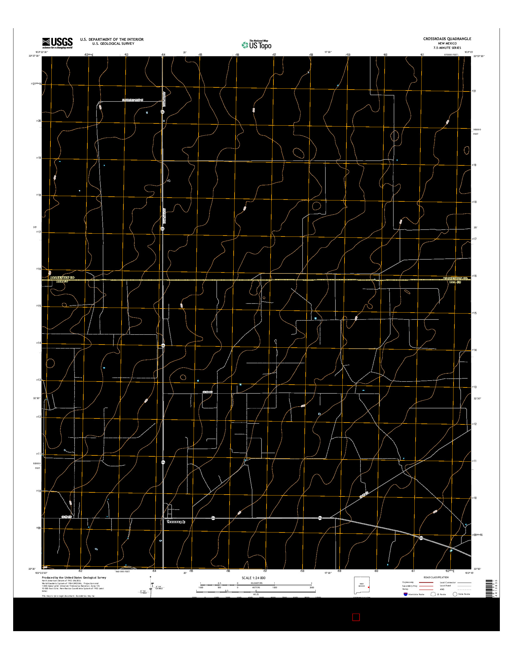 USGS US TOPO 7.5-MINUTE MAP FOR CROSSROADS, NM 2017