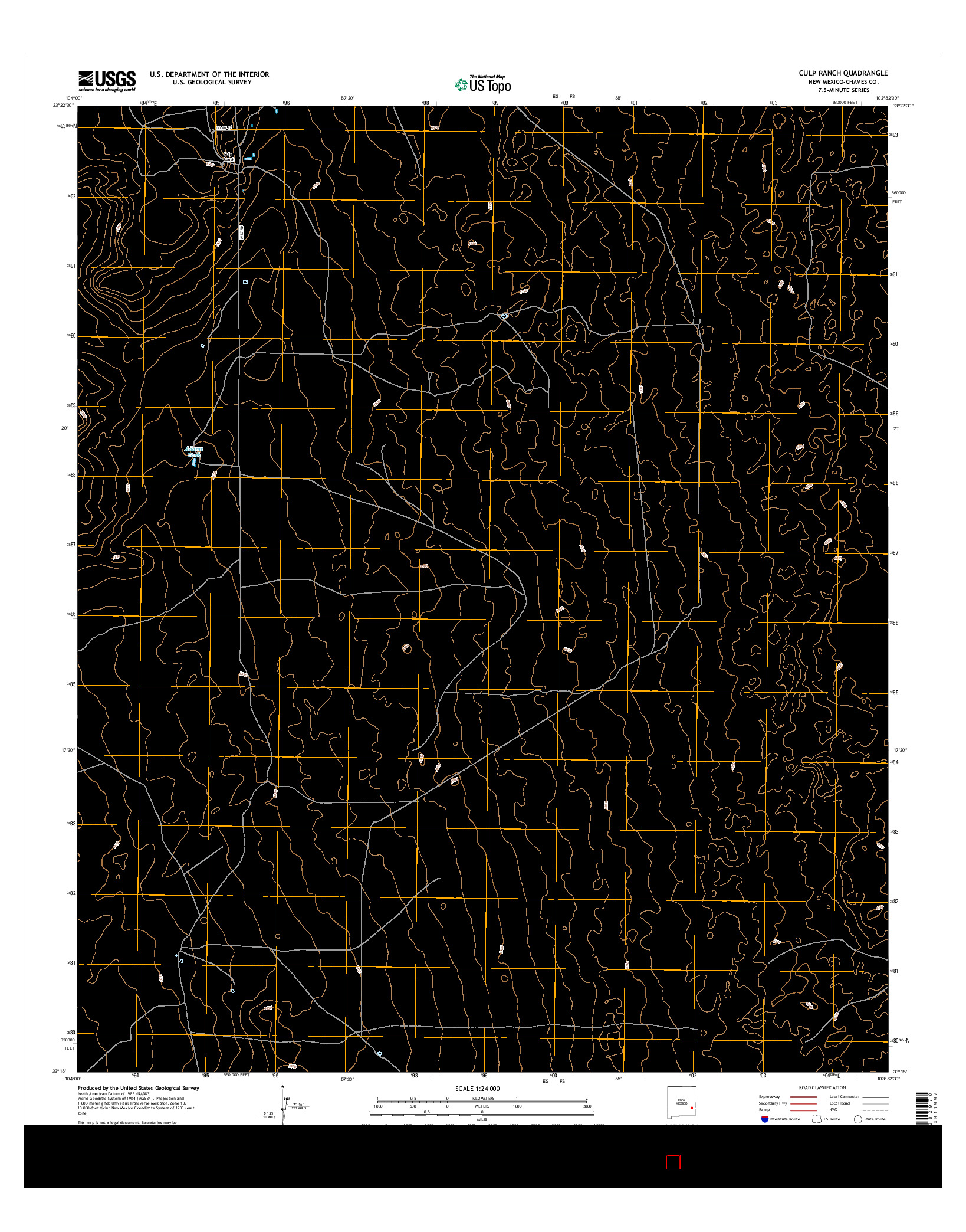 USGS US TOPO 7.5-MINUTE MAP FOR CULP RANCH, NM 2017