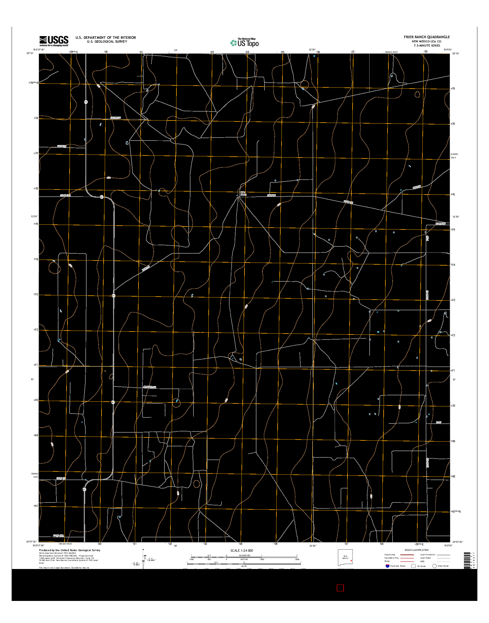 USGS US TOPO 7.5-MINUTE MAP FOR FRIER RANCH, NM 2017