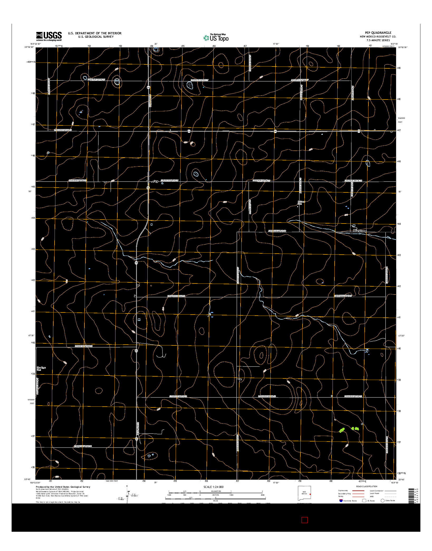 USGS US TOPO 7.5-MINUTE MAP FOR PEP, NM 2017