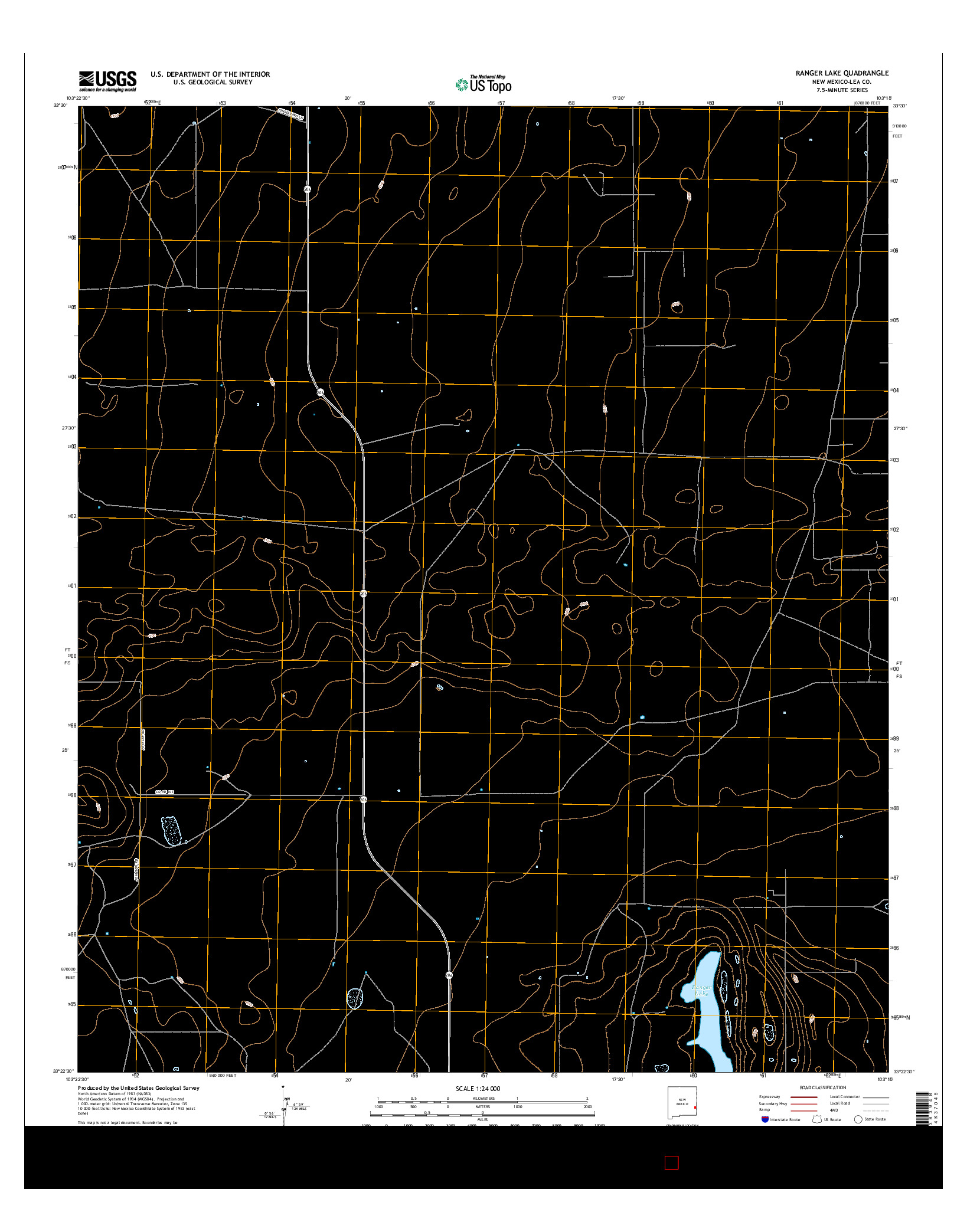 USGS US TOPO 7.5-MINUTE MAP FOR RANGER LAKE, NM 2017