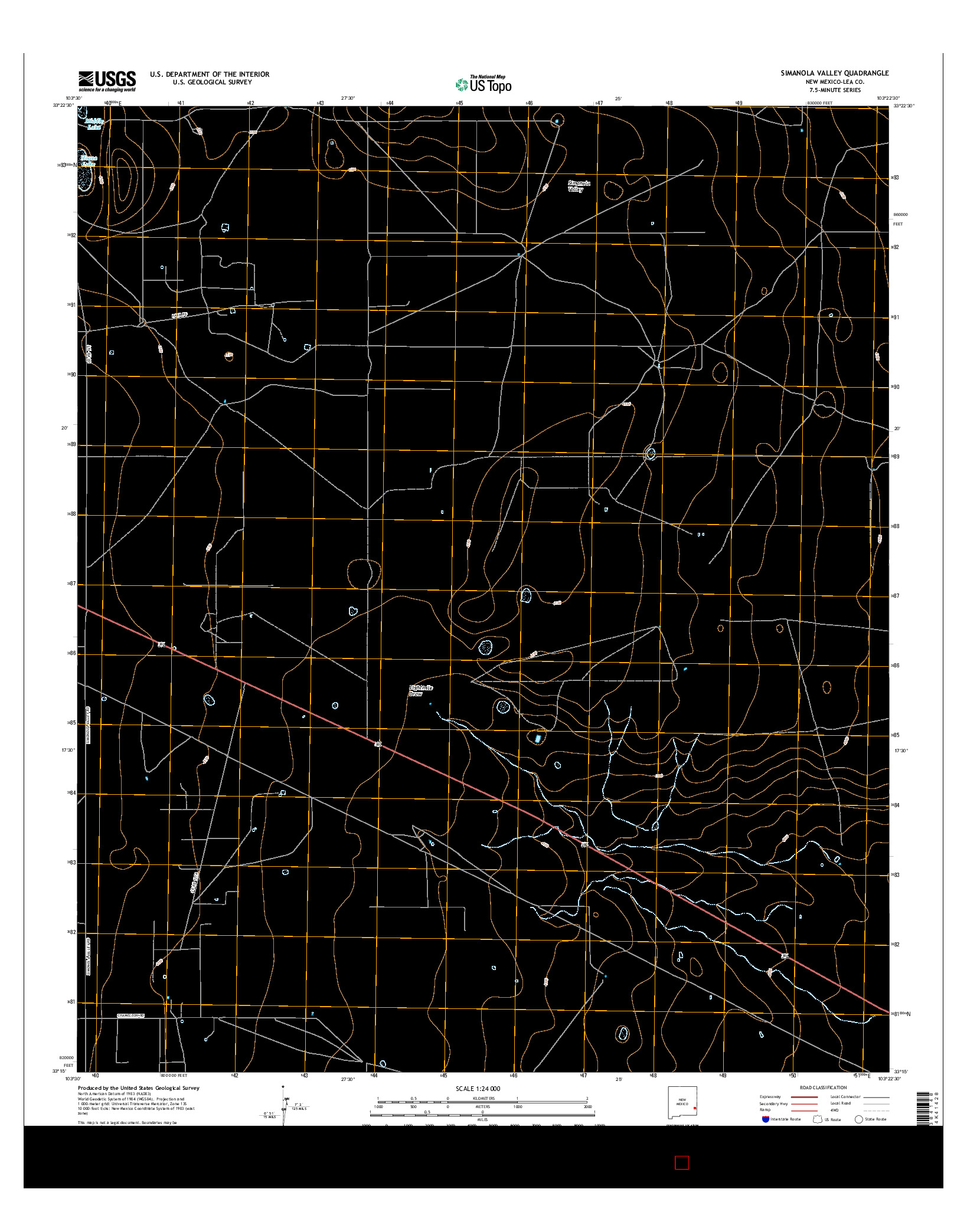 USGS US TOPO 7.5-MINUTE MAP FOR SIMANOLA VALLEY, NM 2017