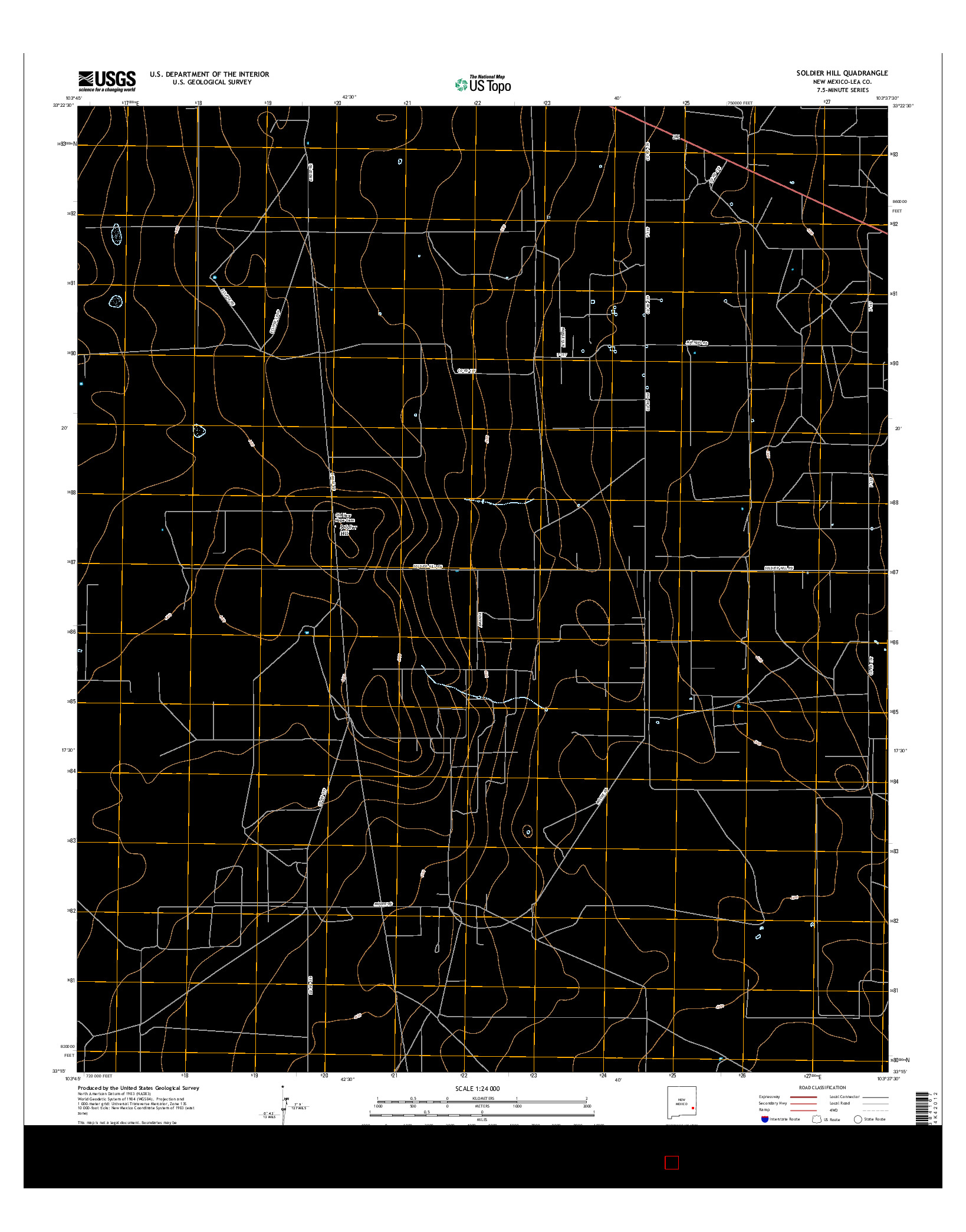 USGS US TOPO 7.5-MINUTE MAP FOR SOLDIER HILL, NM 2017