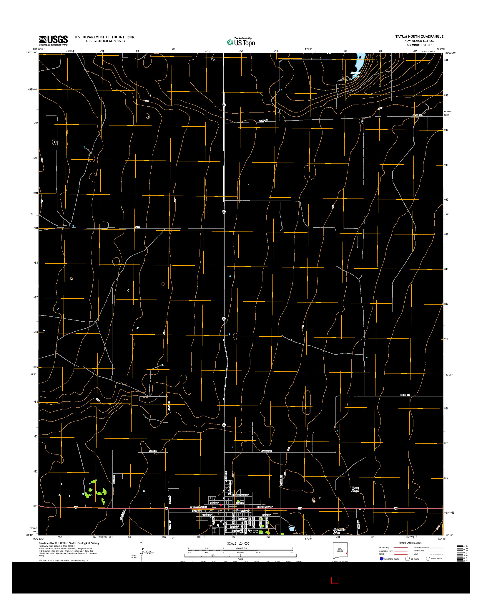 USGS US TOPO 7.5-MINUTE MAP FOR TATUM NORTH, NM 2017