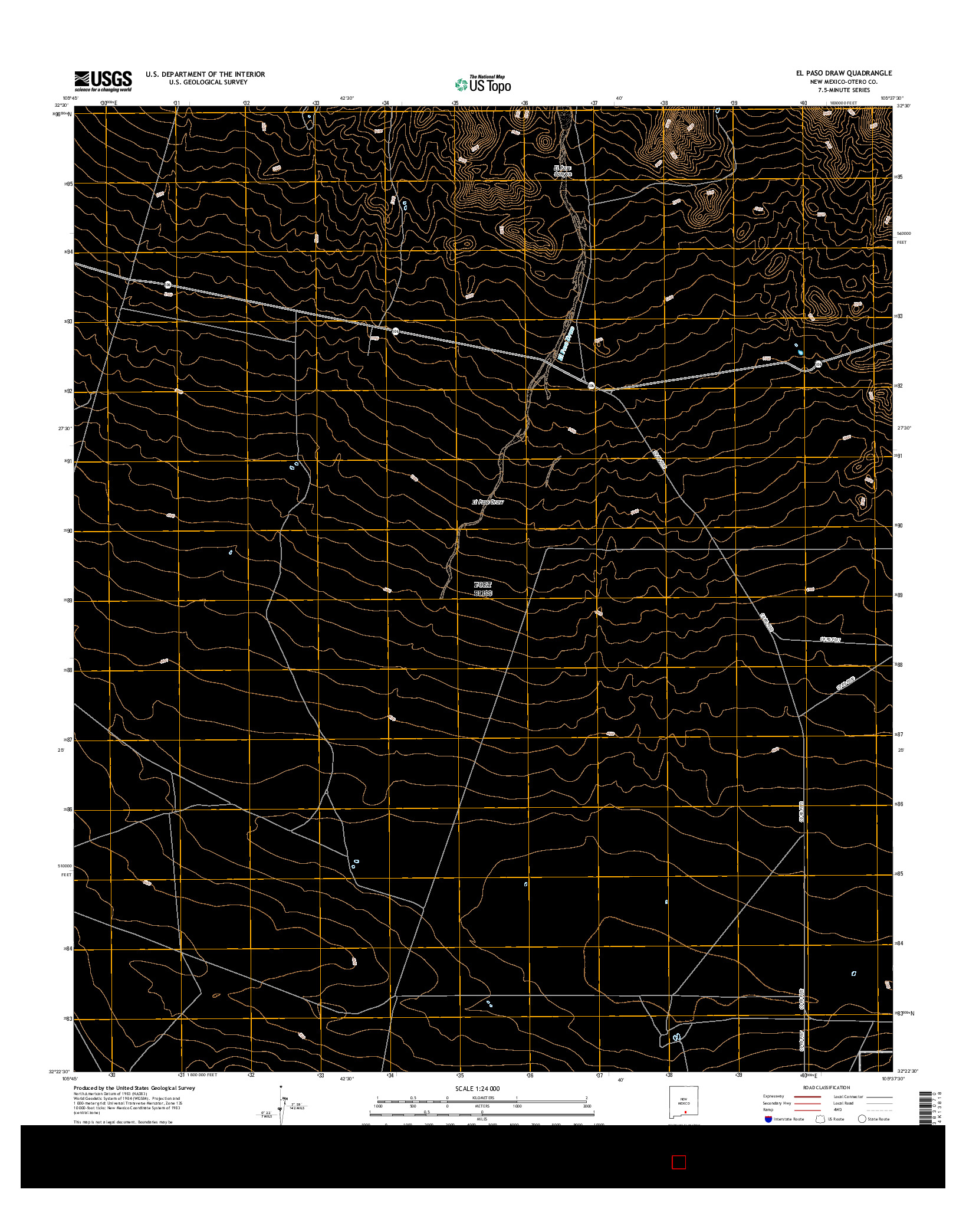 USGS US TOPO 7.5-MINUTE MAP FOR EL PASO DRAW, NM 2017