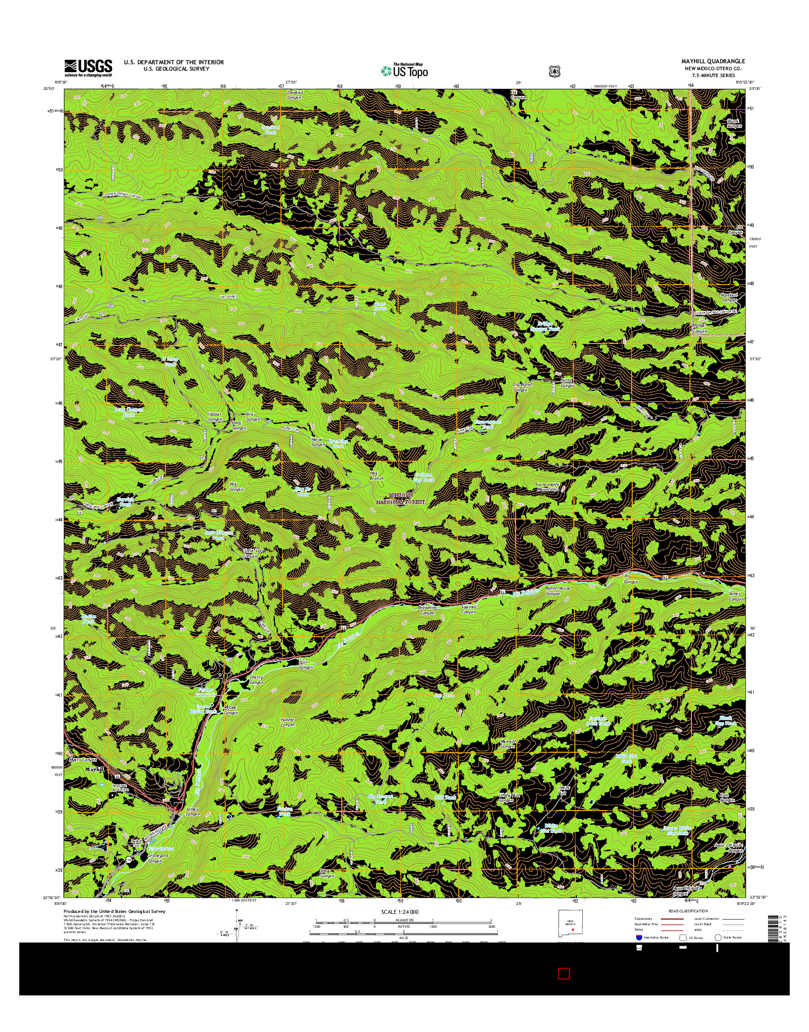 USGS US TOPO 7.5-MINUTE MAP FOR MAYHILL, NM 2017