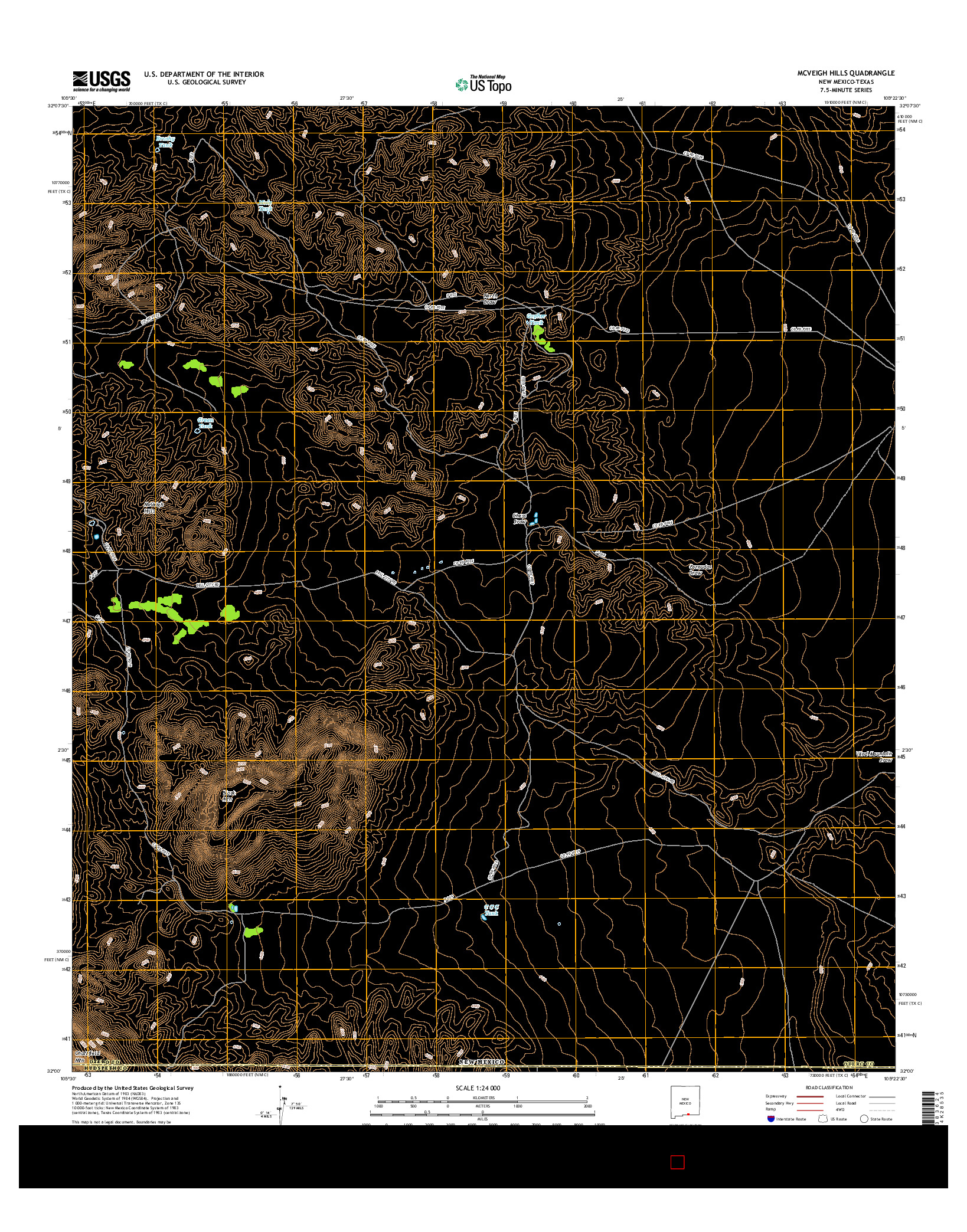 USGS US TOPO 7.5-MINUTE MAP FOR MCVEIGH HILLS, NM-TX 2017