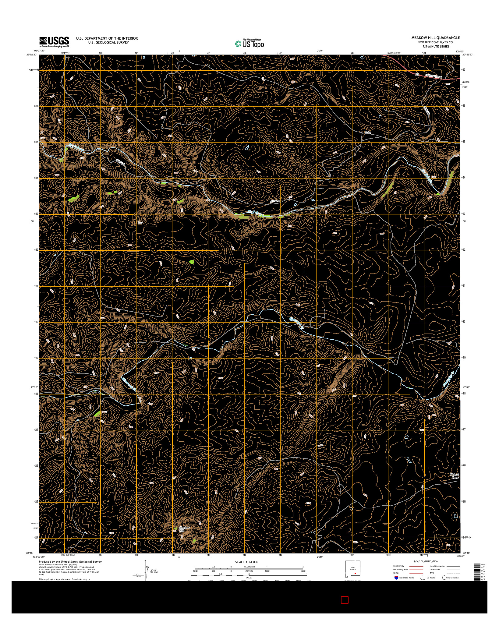 USGS US TOPO 7.5-MINUTE MAP FOR MEADOW HILL, NM 2017