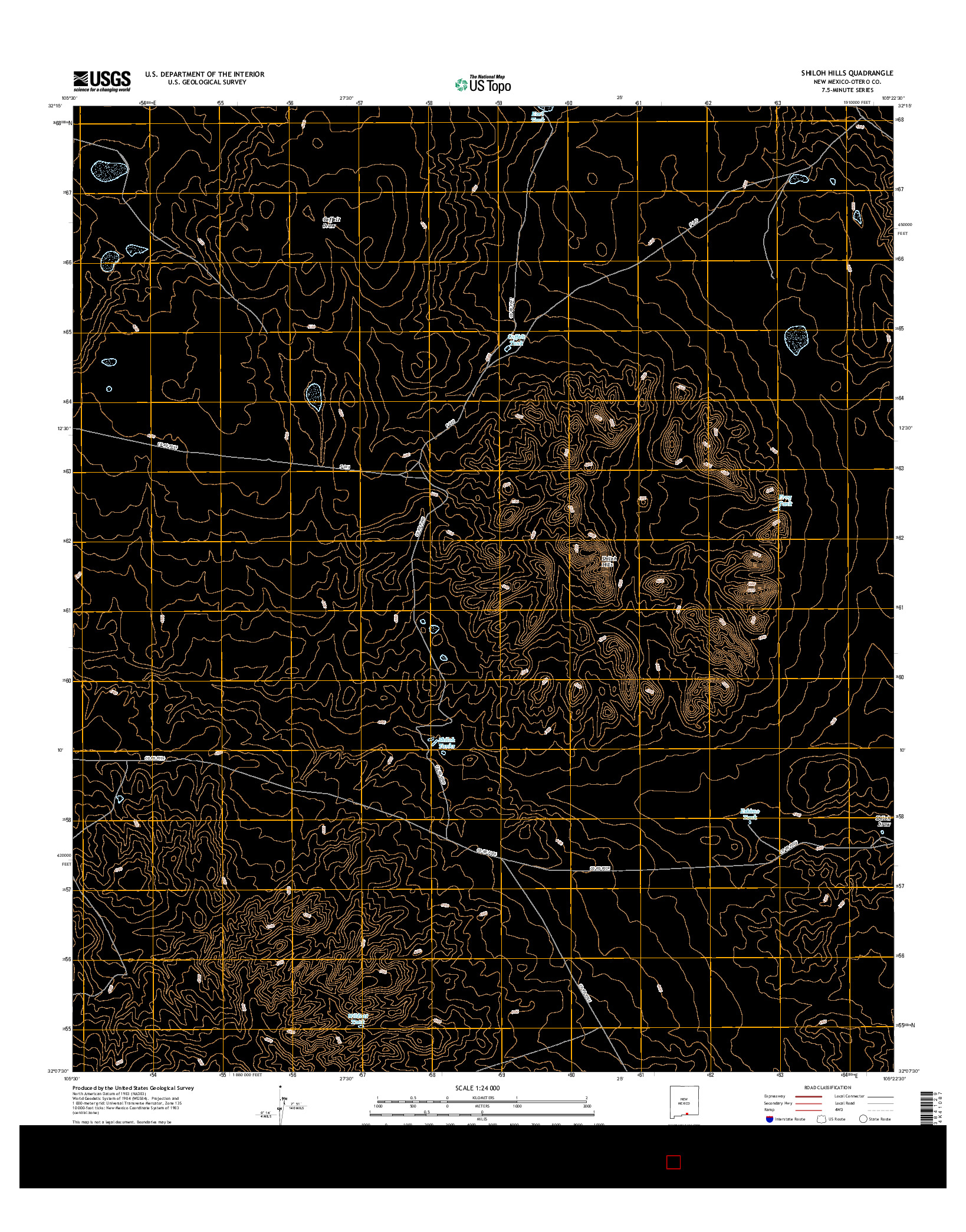 USGS US TOPO 7.5-MINUTE MAP FOR SHILOH HILLS, NM 2017