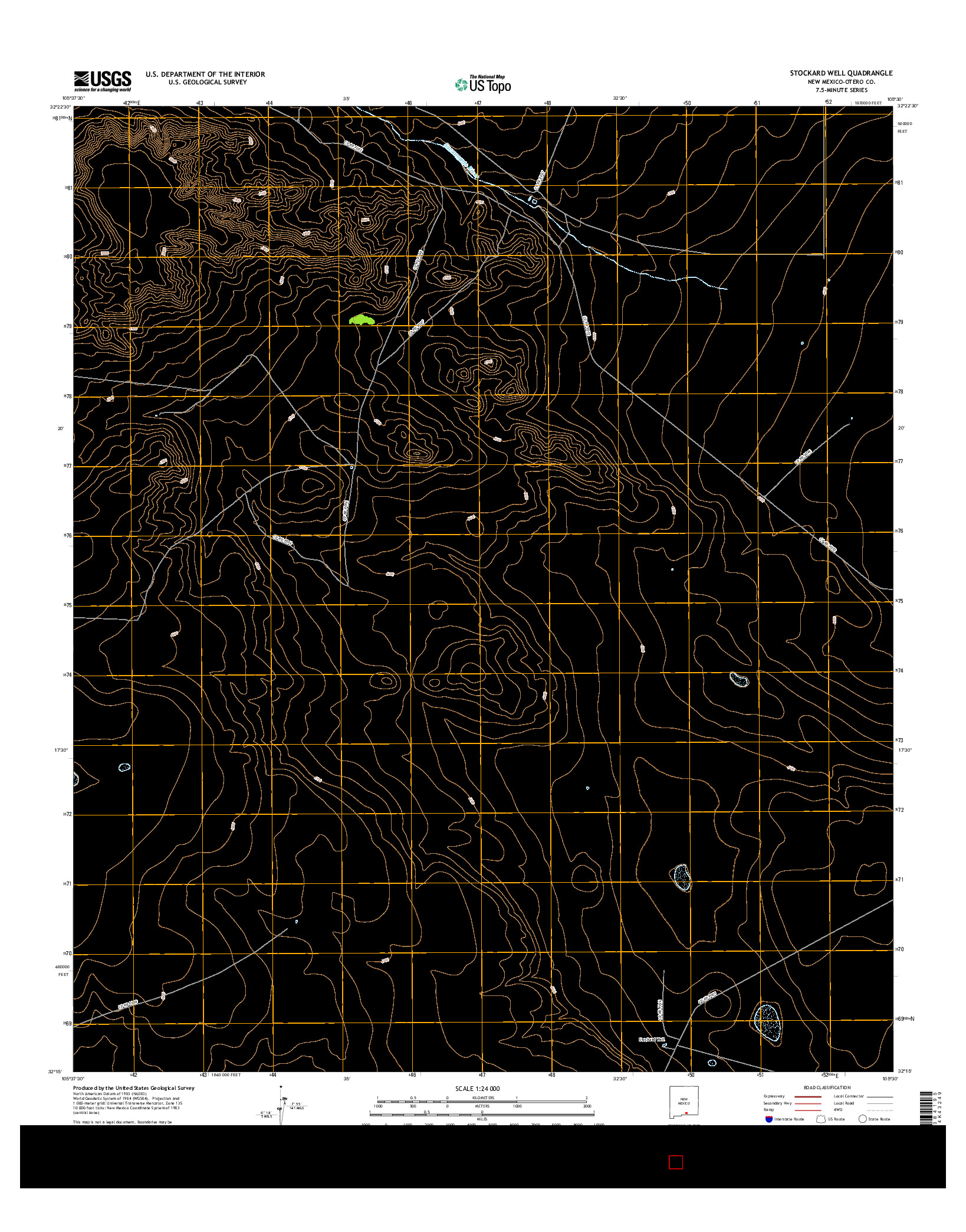 USGS US TOPO 7.5-MINUTE MAP FOR STOCKARD WELL, NM 2017