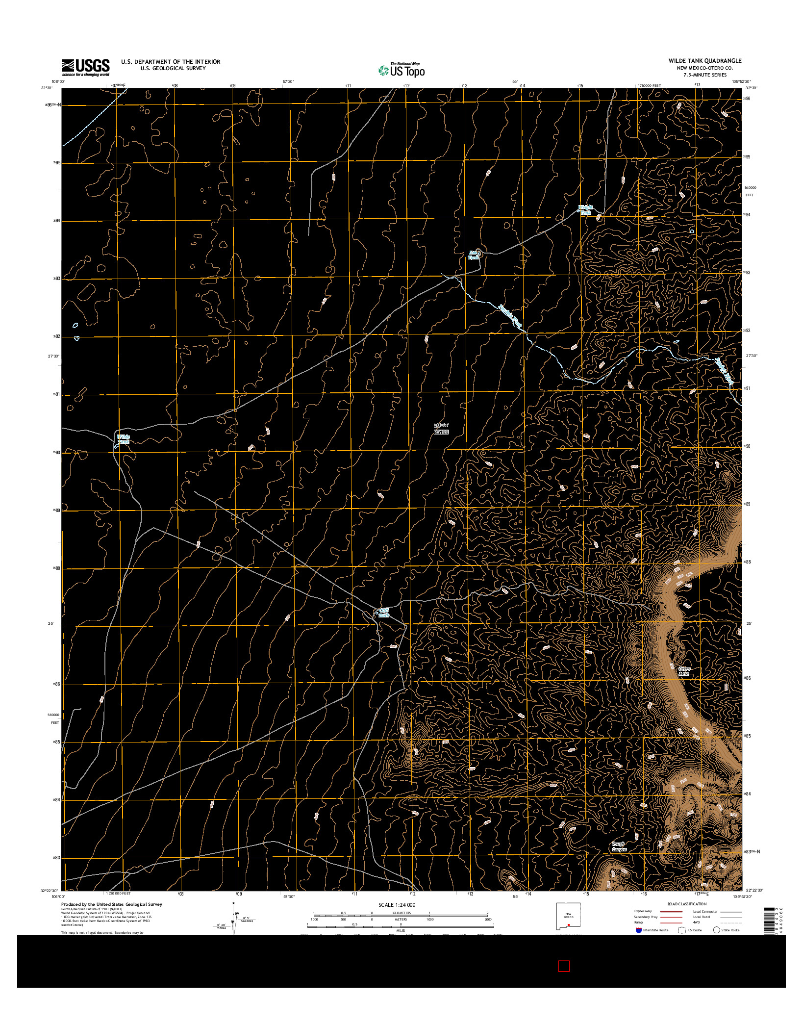 USGS US TOPO 7.5-MINUTE MAP FOR WILDE TANK, NM 2017