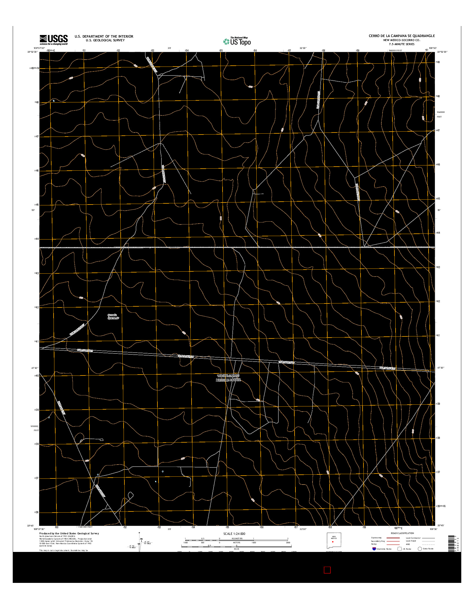 USGS US TOPO 7.5-MINUTE MAP FOR CERRO DE LA CAMPANA SE, NM 2017