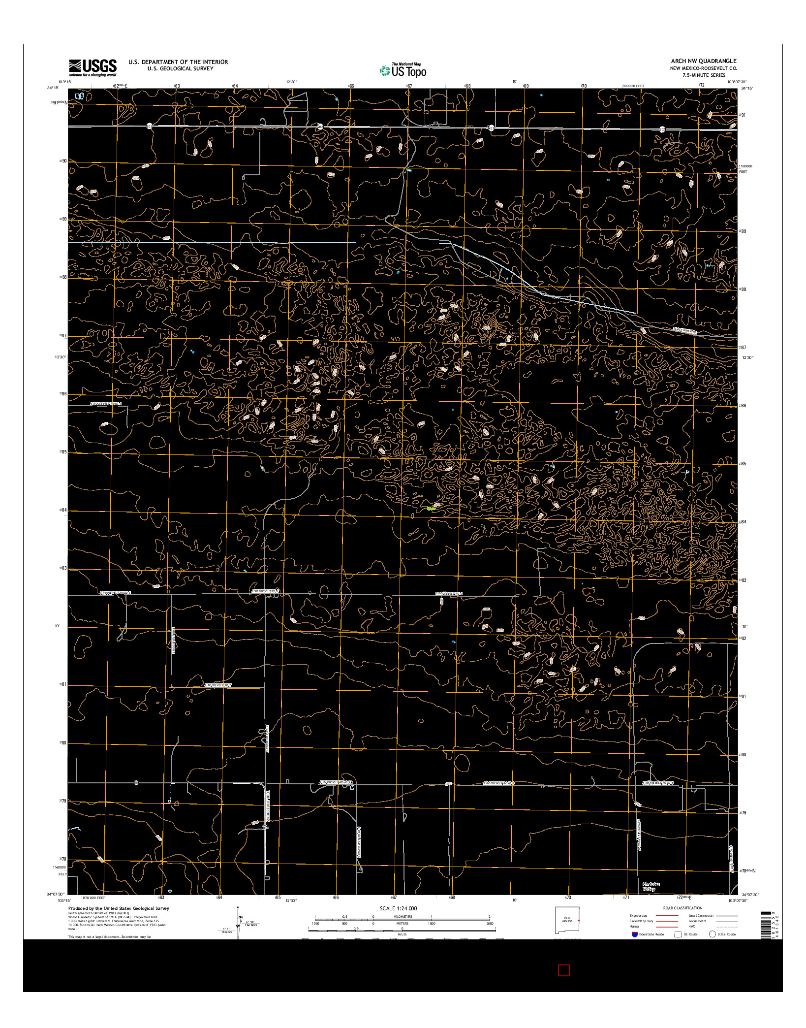 USGS US TOPO 7.5-MINUTE MAP FOR ARCH NW, NM 2017