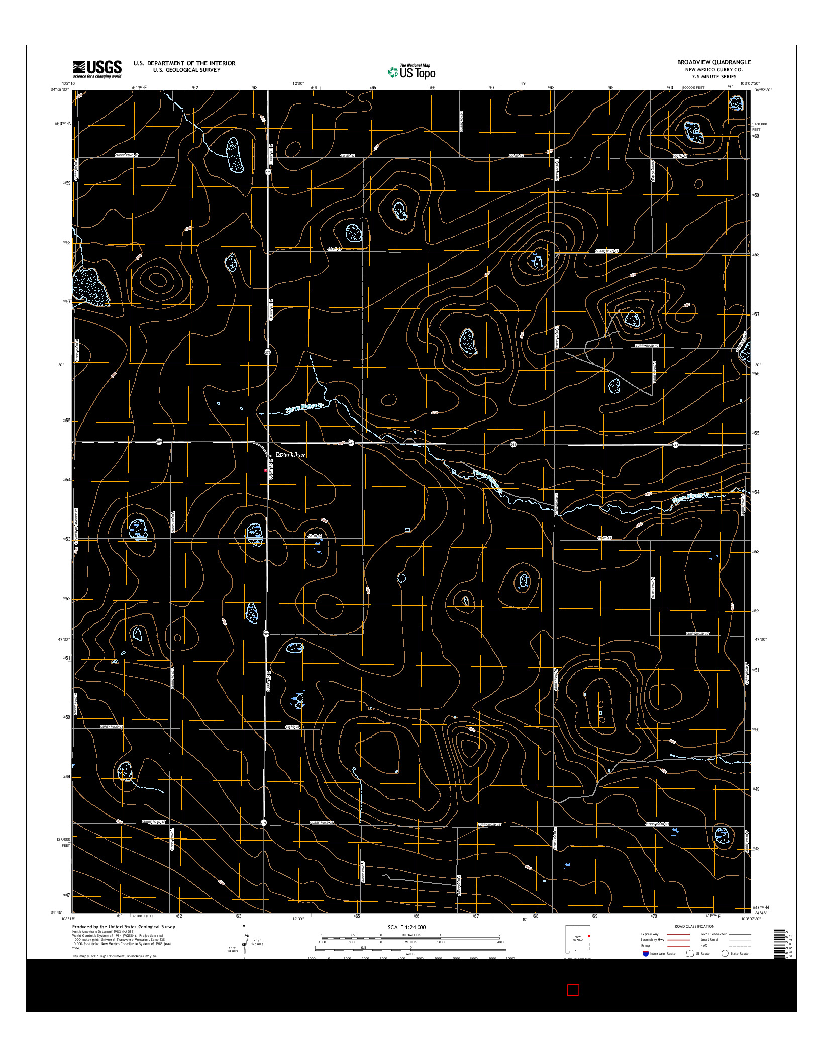 USGS US TOPO 7.5-MINUTE MAP FOR BROADVIEW, NM 2017