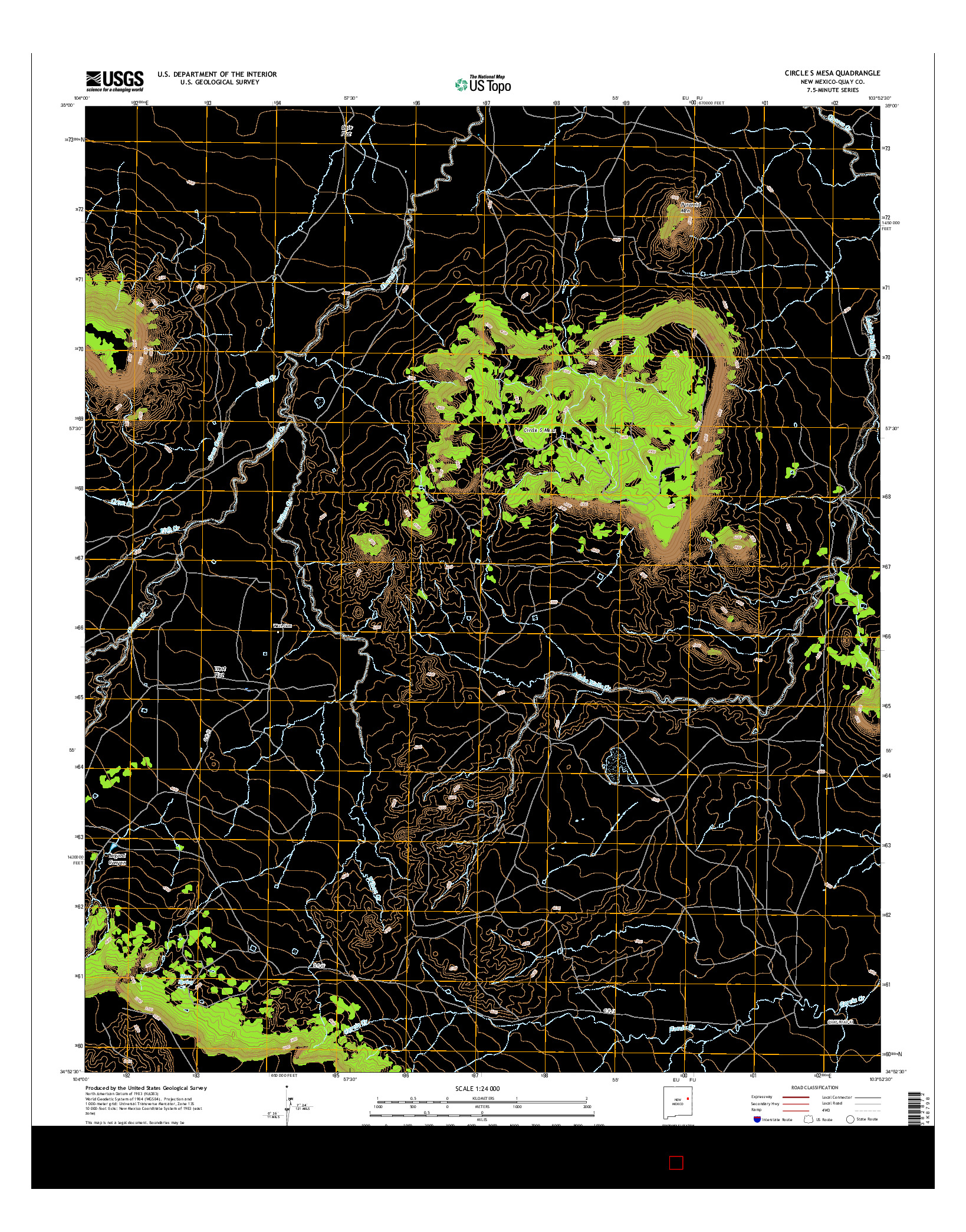 USGS US TOPO 7.5-MINUTE MAP FOR CIRCLE S MESA, NM 2017