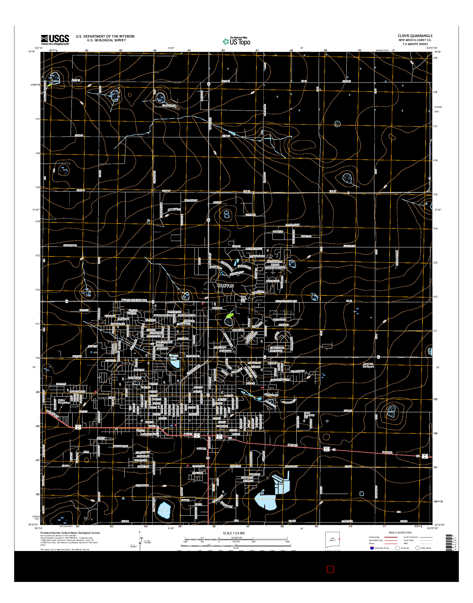 USGS US TOPO 7.5-MINUTE MAP FOR CLOVIS, NM 2017