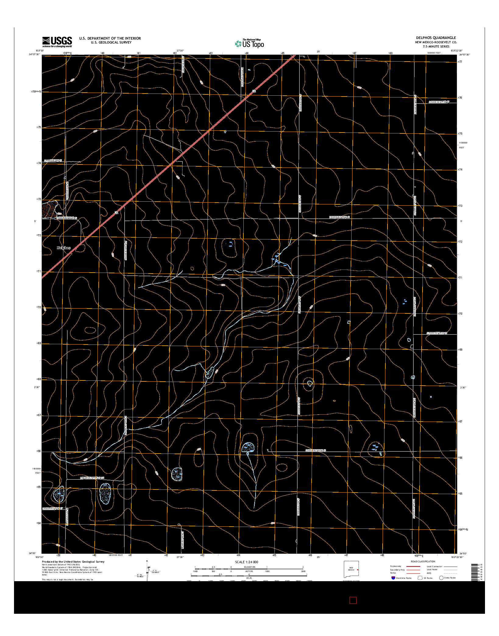 USGS US TOPO 7.5-MINUTE MAP FOR DELPHOS, NM 2017