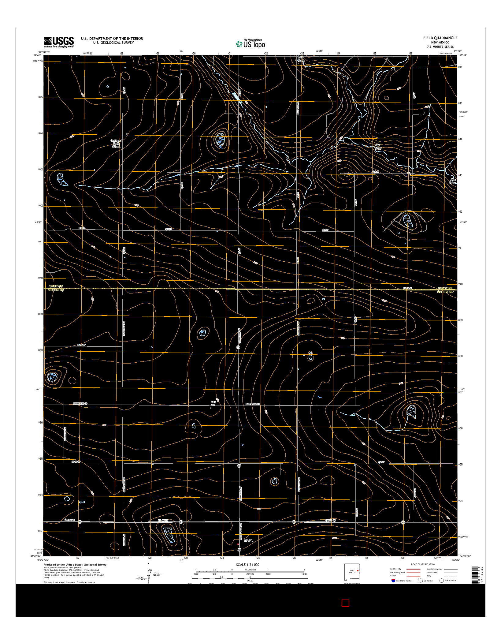 USGS US TOPO 7.5-MINUTE MAP FOR FIELD, NM 2017