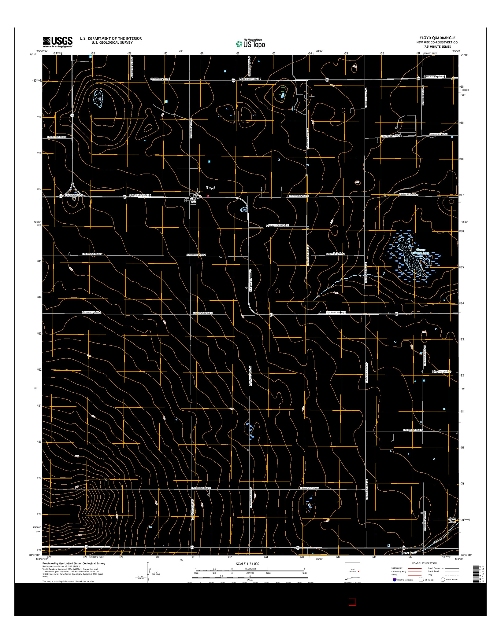 USGS US TOPO 7.5-MINUTE MAP FOR FLOYD, NM 2017