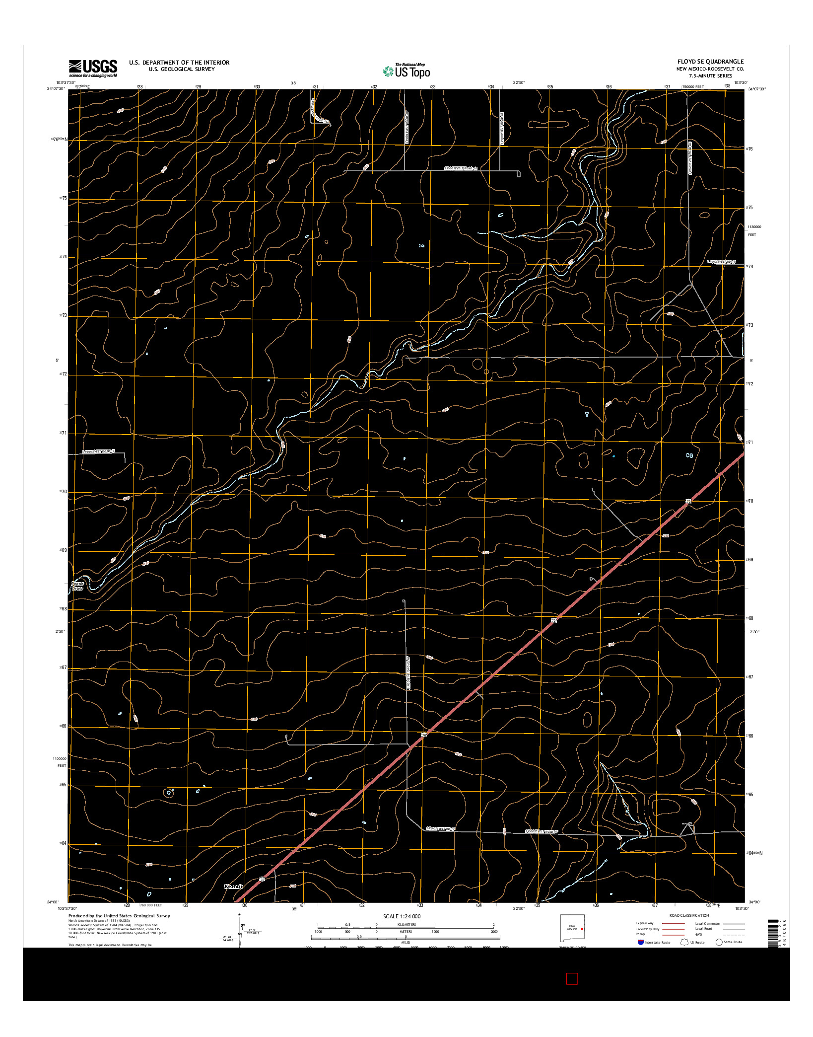 USGS US TOPO 7.5-MINUTE MAP FOR FLOYD SE, NM 2017