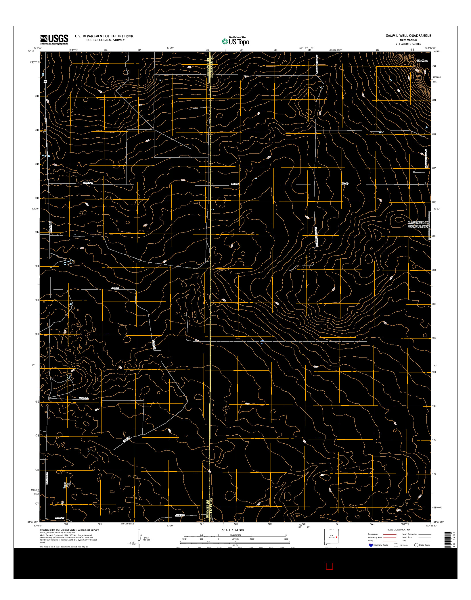 USGS US TOPO 7.5-MINUTE MAP FOR GAMMIL WELL, NM 2017