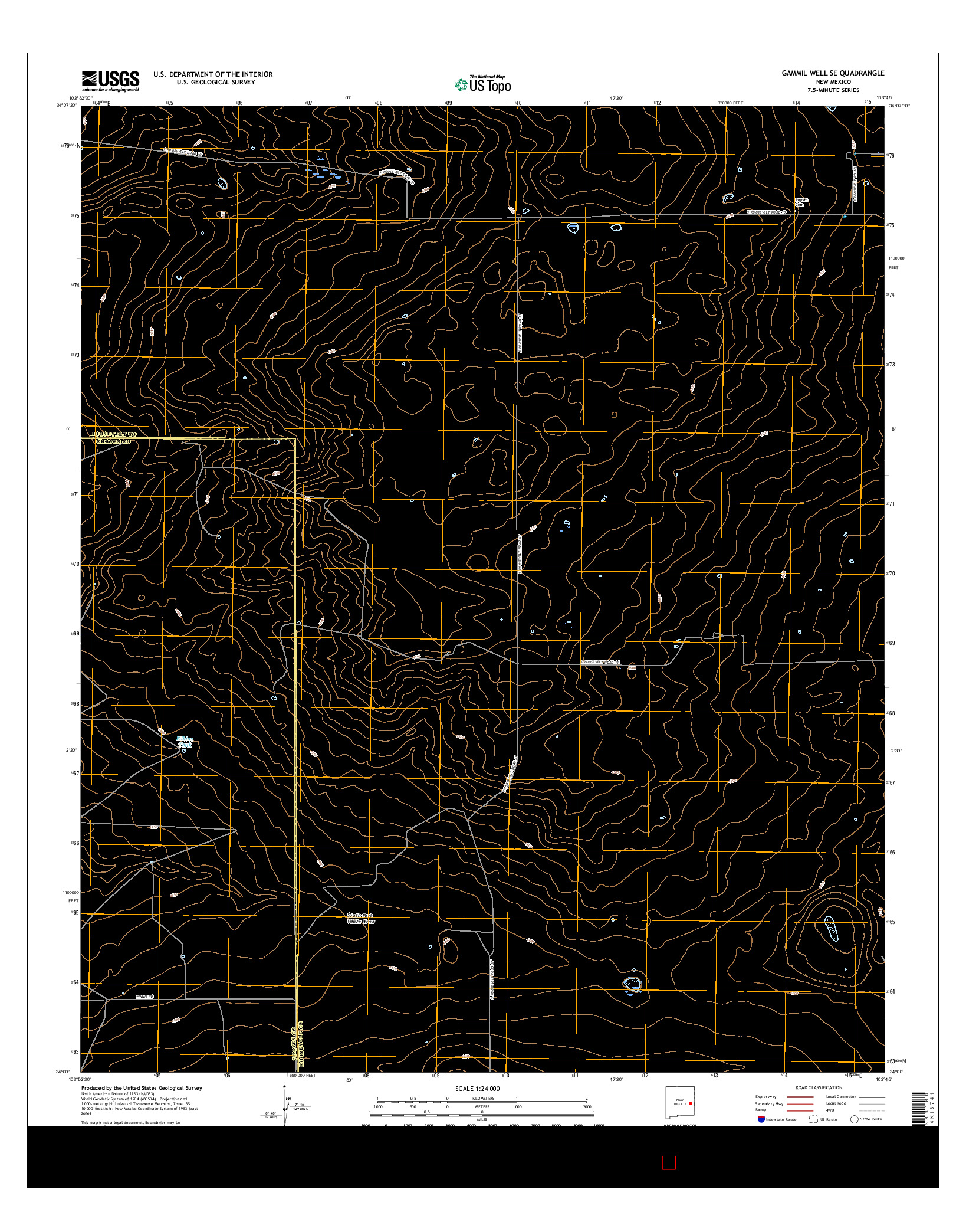 USGS US TOPO 7.5-MINUTE MAP FOR GAMMIL WELL SE, NM 2017