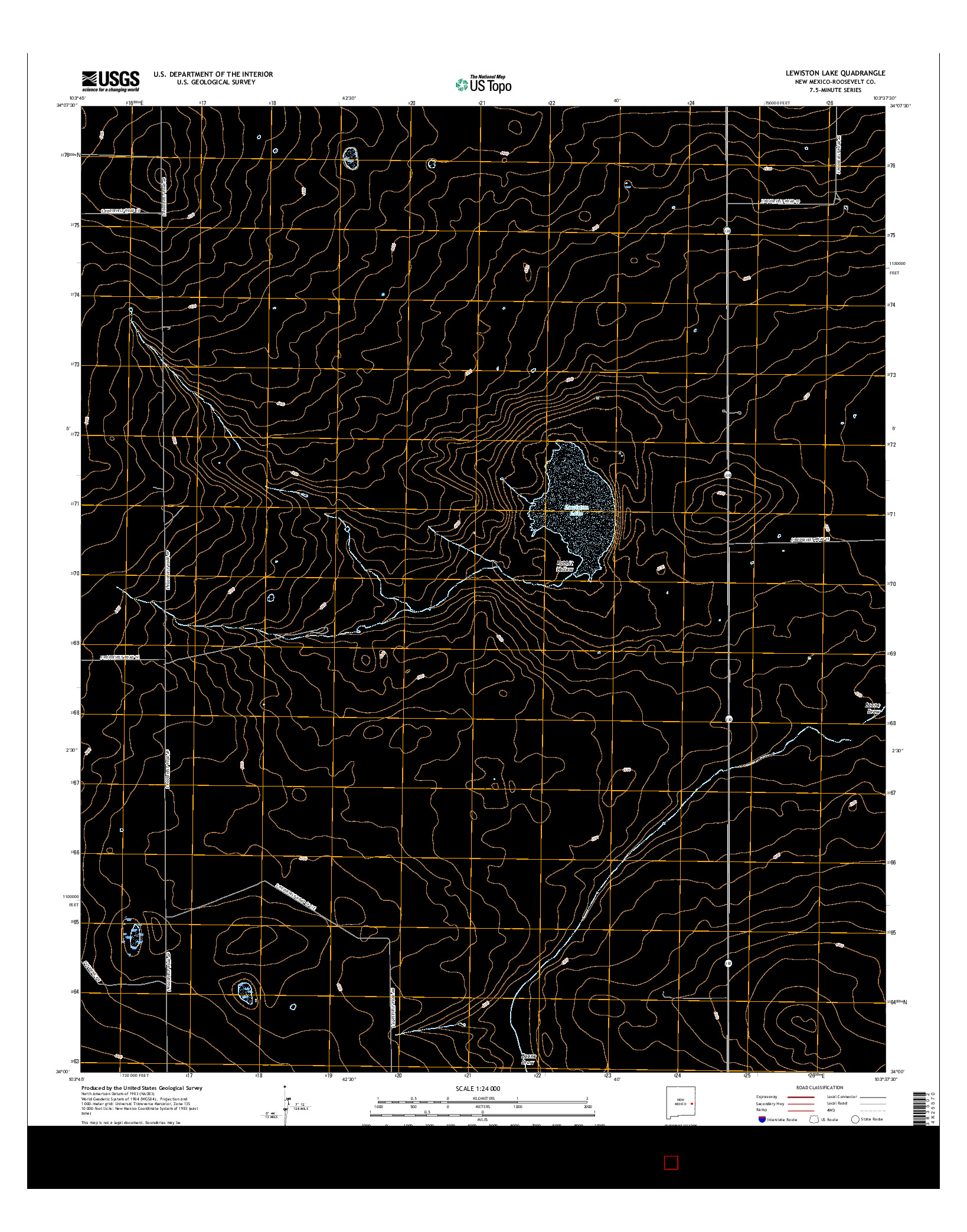 USGS US TOPO 7.5-MINUTE MAP FOR LEWISTON LAKE, NM 2017