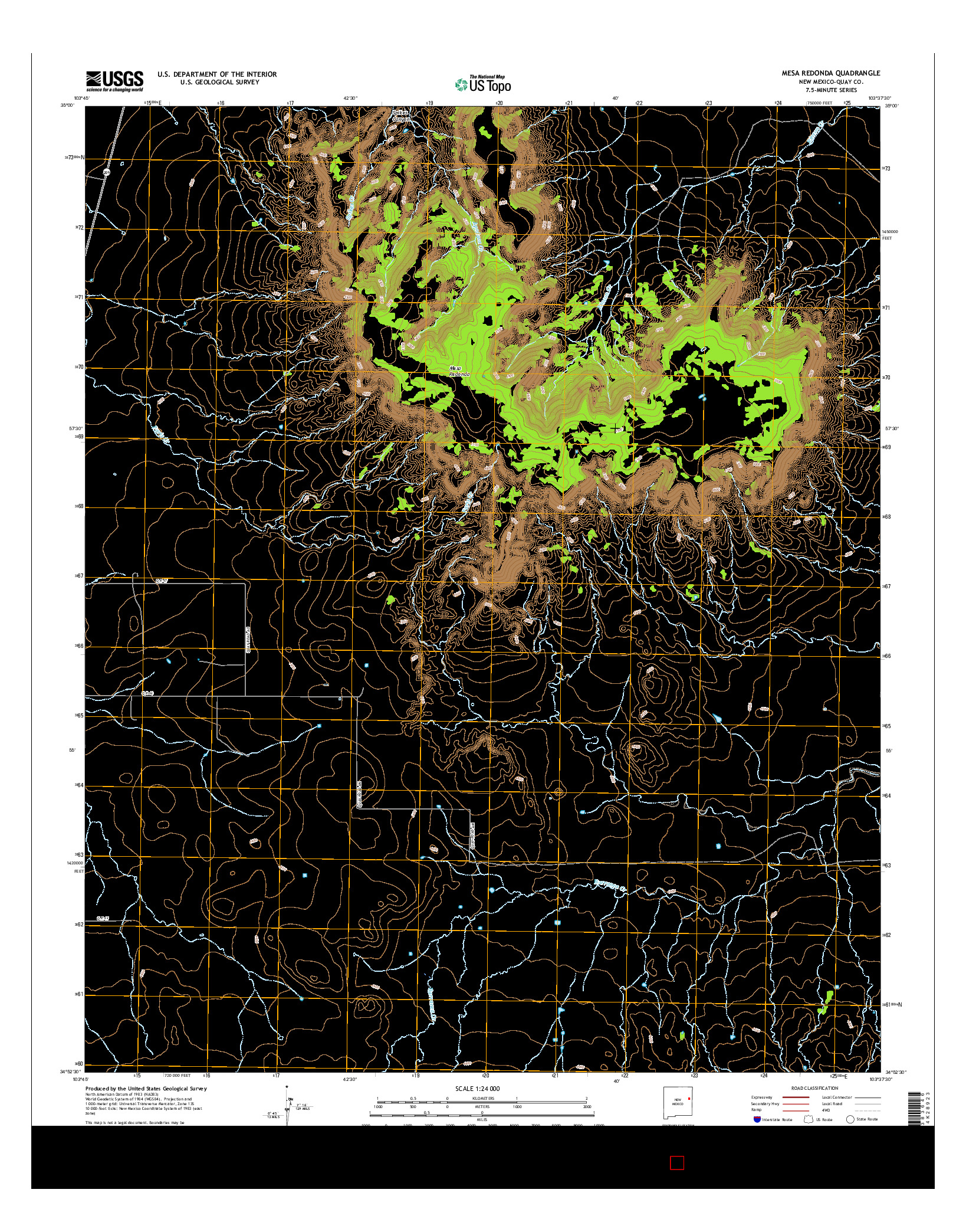 USGS US TOPO 7.5-MINUTE MAP FOR MESA REDONDA, NM 2017