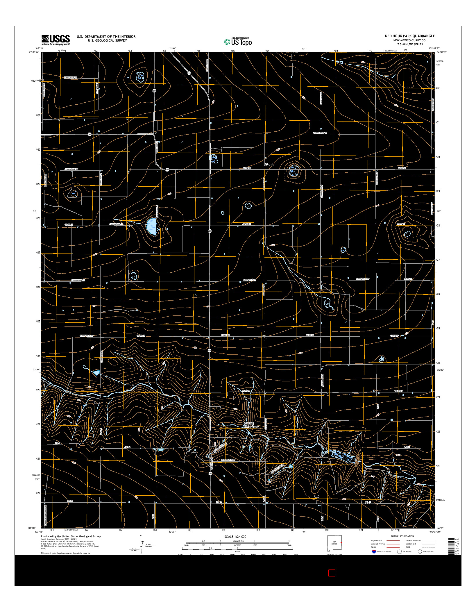 USGS US TOPO 7.5-MINUTE MAP FOR NED HOUK PARK, NM 2017