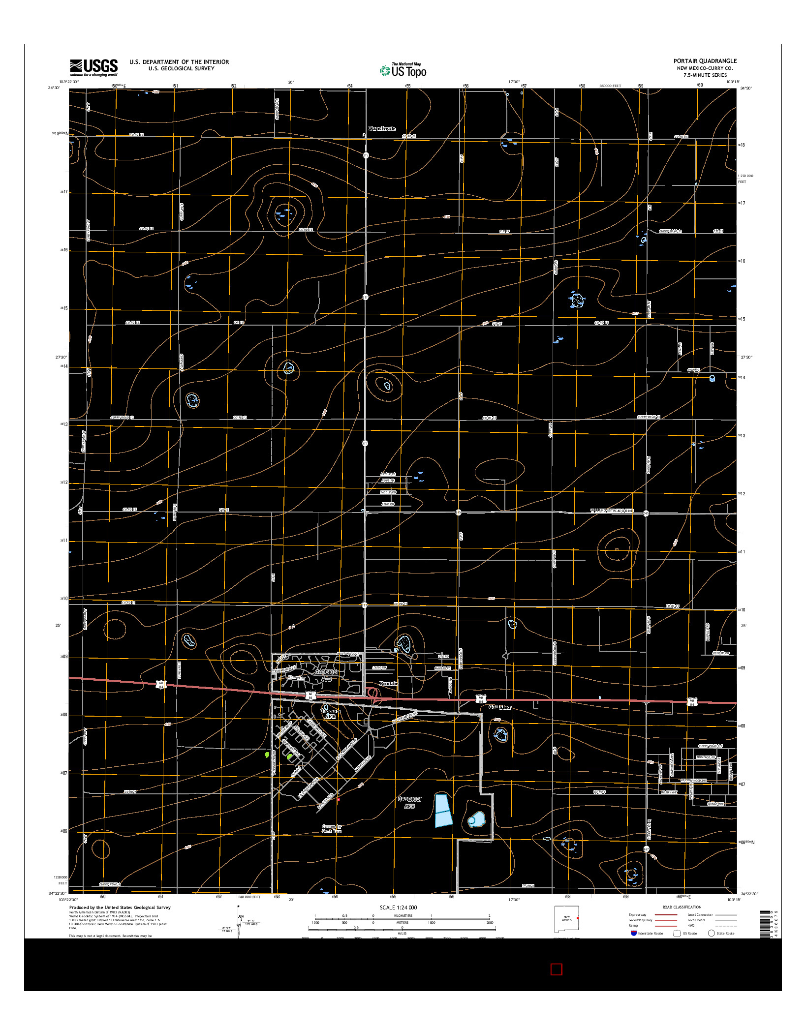 USGS US TOPO 7.5-MINUTE MAP FOR PORTAIR, NM 2017