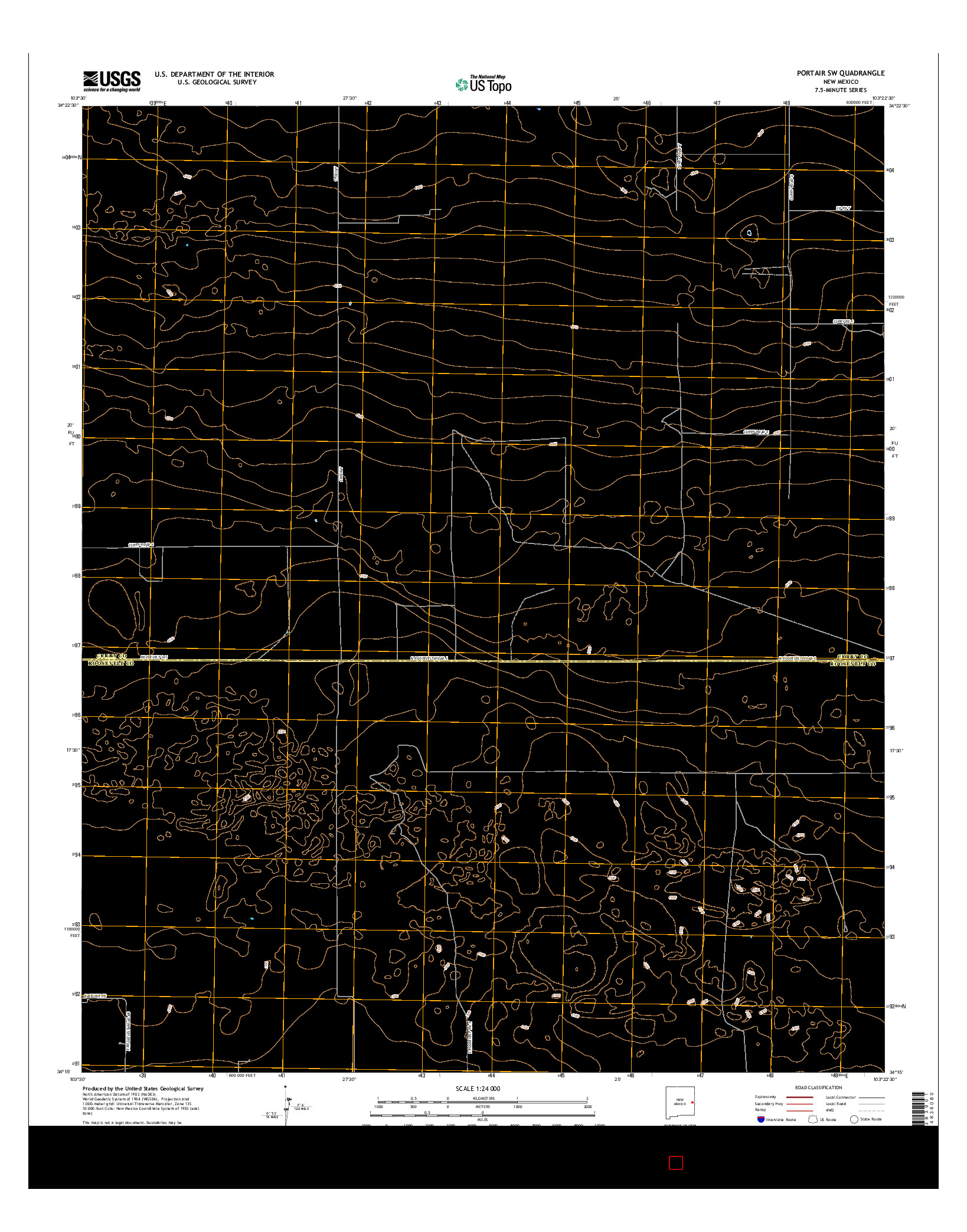 USGS US TOPO 7.5-MINUTE MAP FOR PORTAIR SW, NM 2017