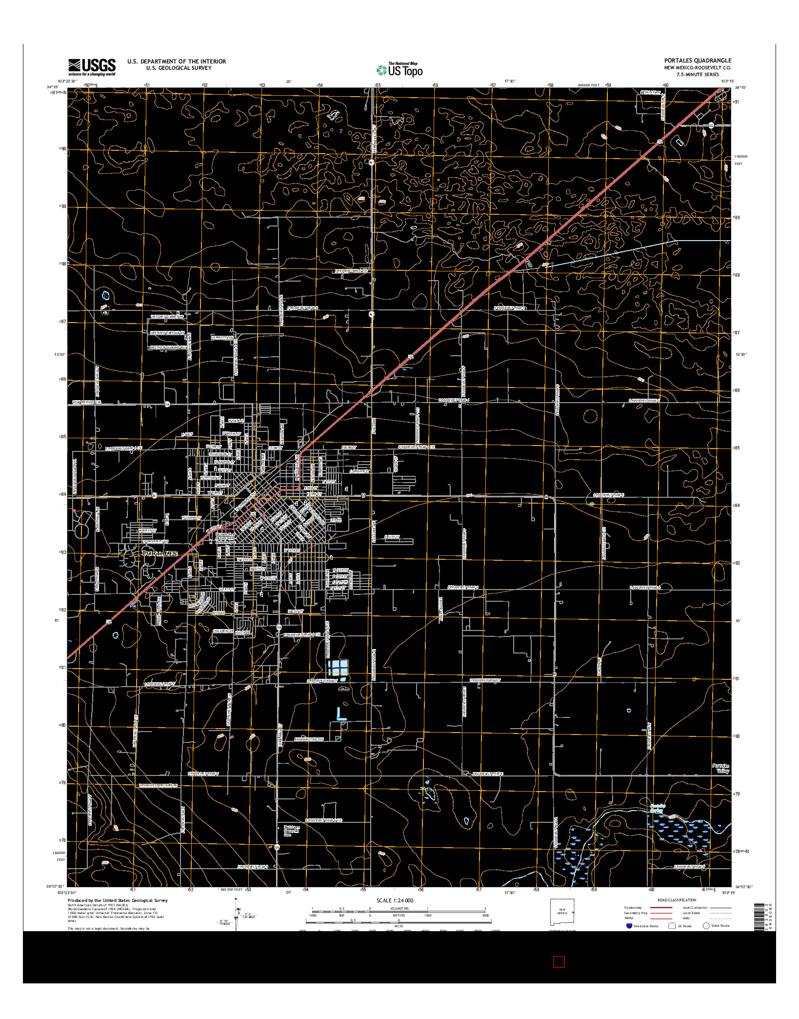 USGS US TOPO 7.5-MINUTE MAP FOR PORTALES, NM 2017