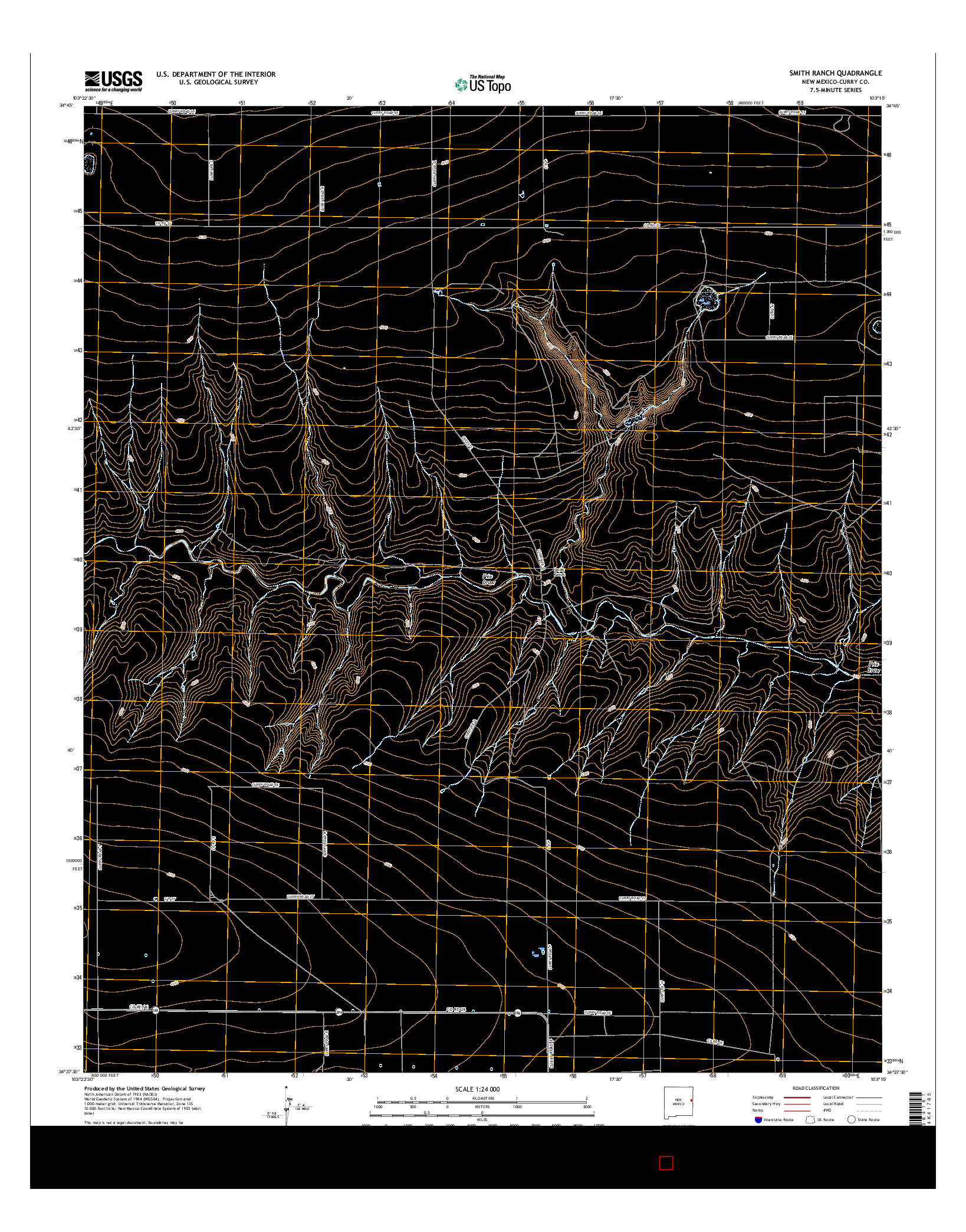 USGS US TOPO 7.5-MINUTE MAP FOR SMITH RANCH, NM 2017