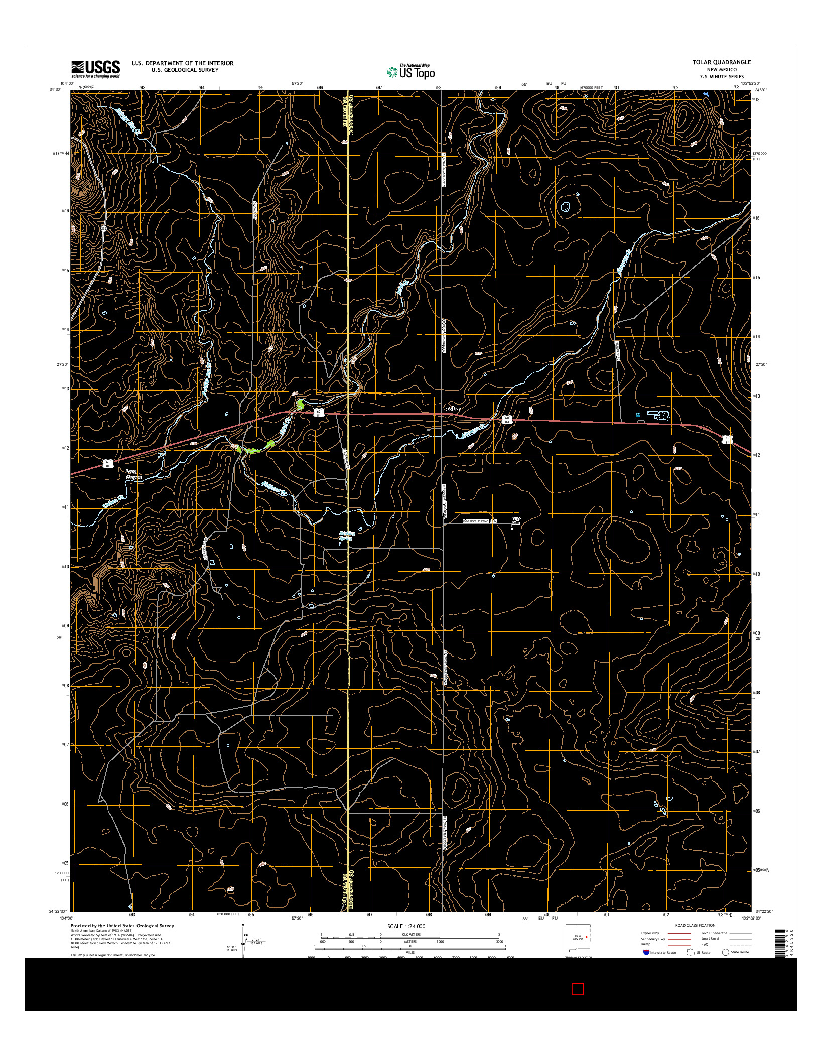 USGS US TOPO 7.5-MINUTE MAP FOR TOLAR, NM 2017