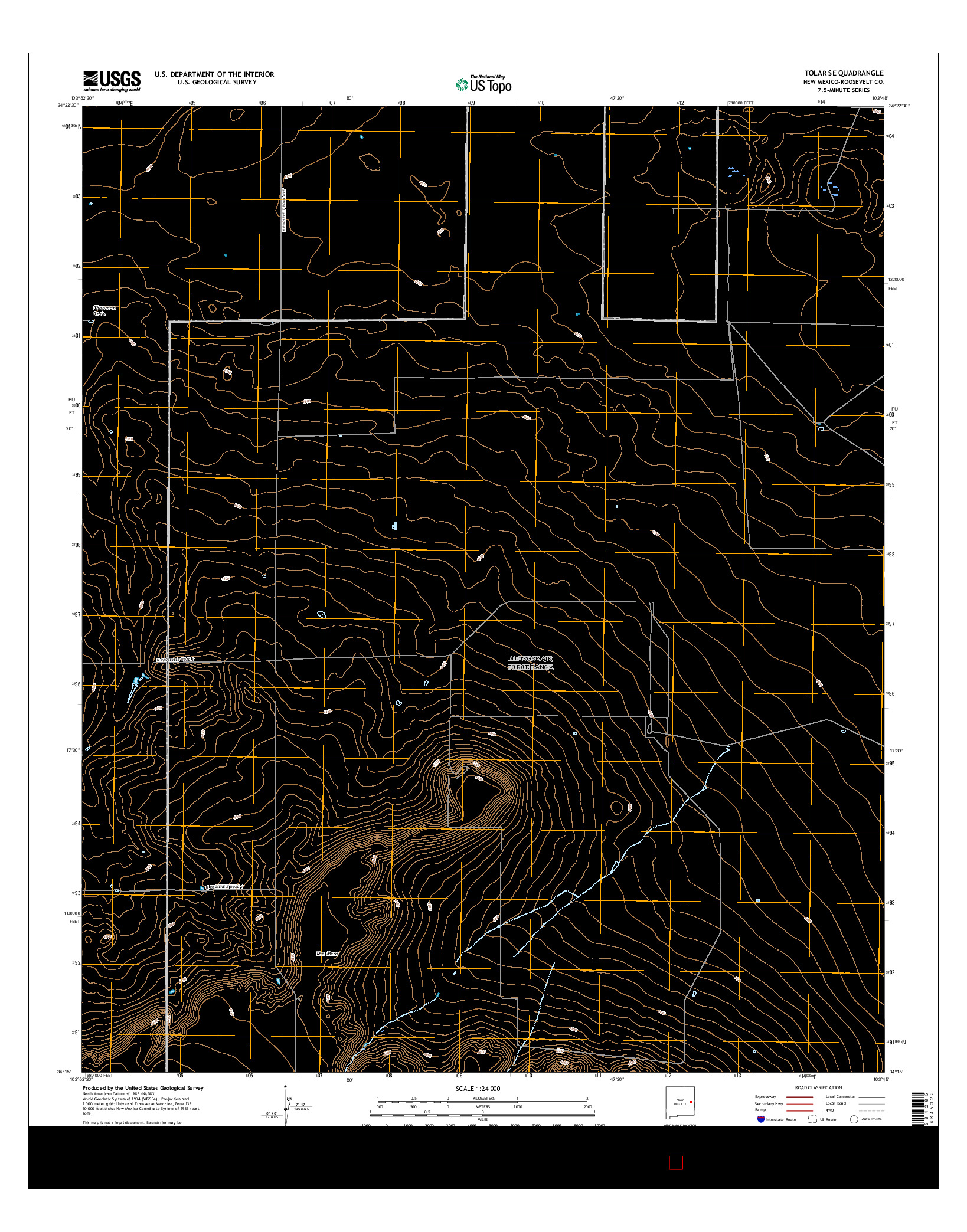 USGS US TOPO 7.5-MINUTE MAP FOR TOLAR SE, NM 2017